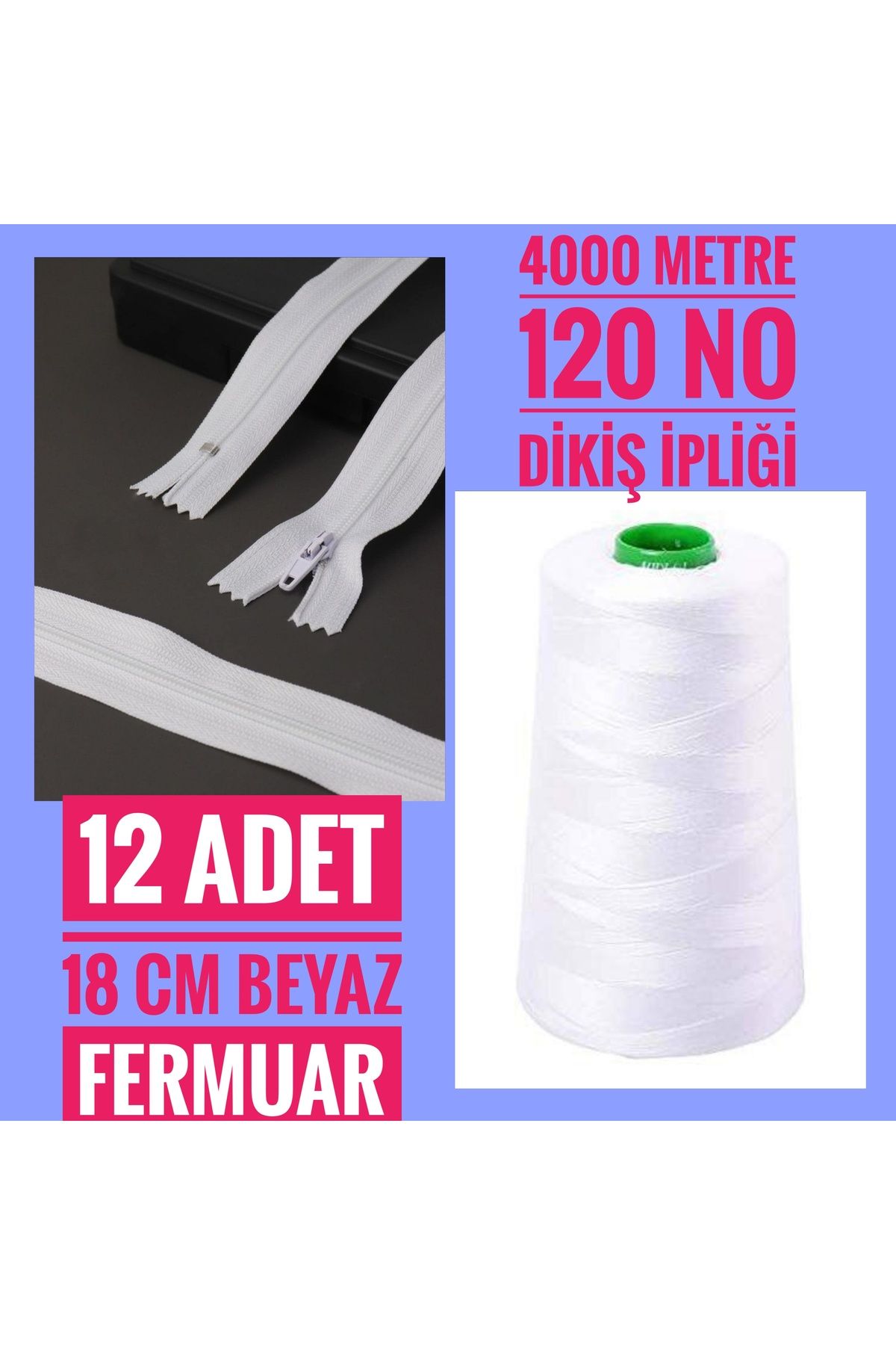 Idealtoka12 adet 18 cm beyazfermuar ve 4000 m...