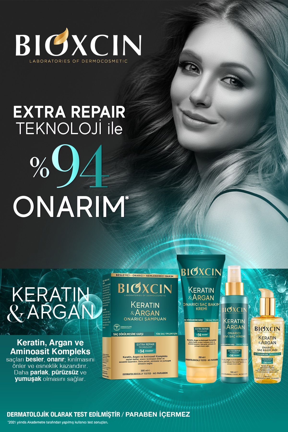 Keratin & Argan Onarıcı Saç Bakım Kremi 250 ml  - Yıpranmış Ve Hassas Saçlar