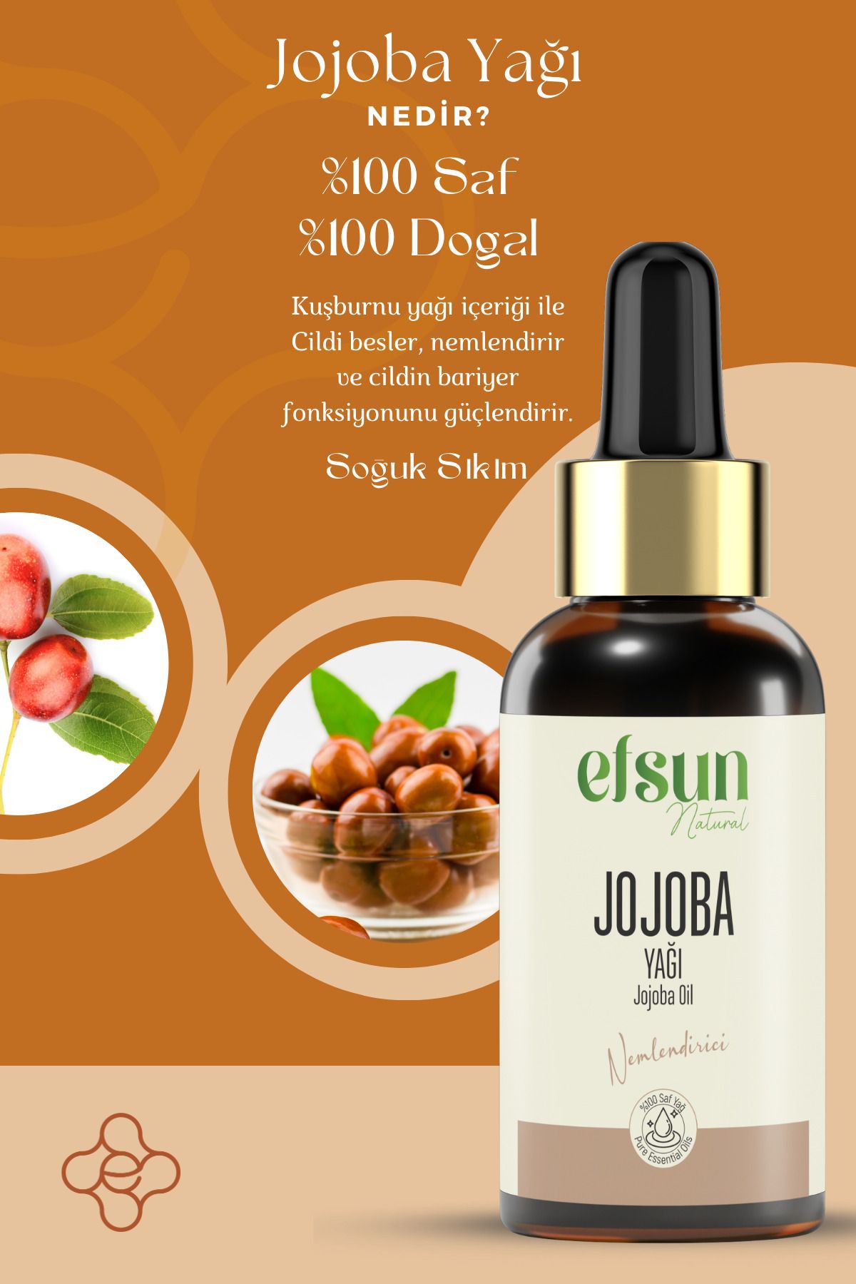 Jojoba Yağı %100 Saf ve Doğal Soğuk Sıkım 30 ml