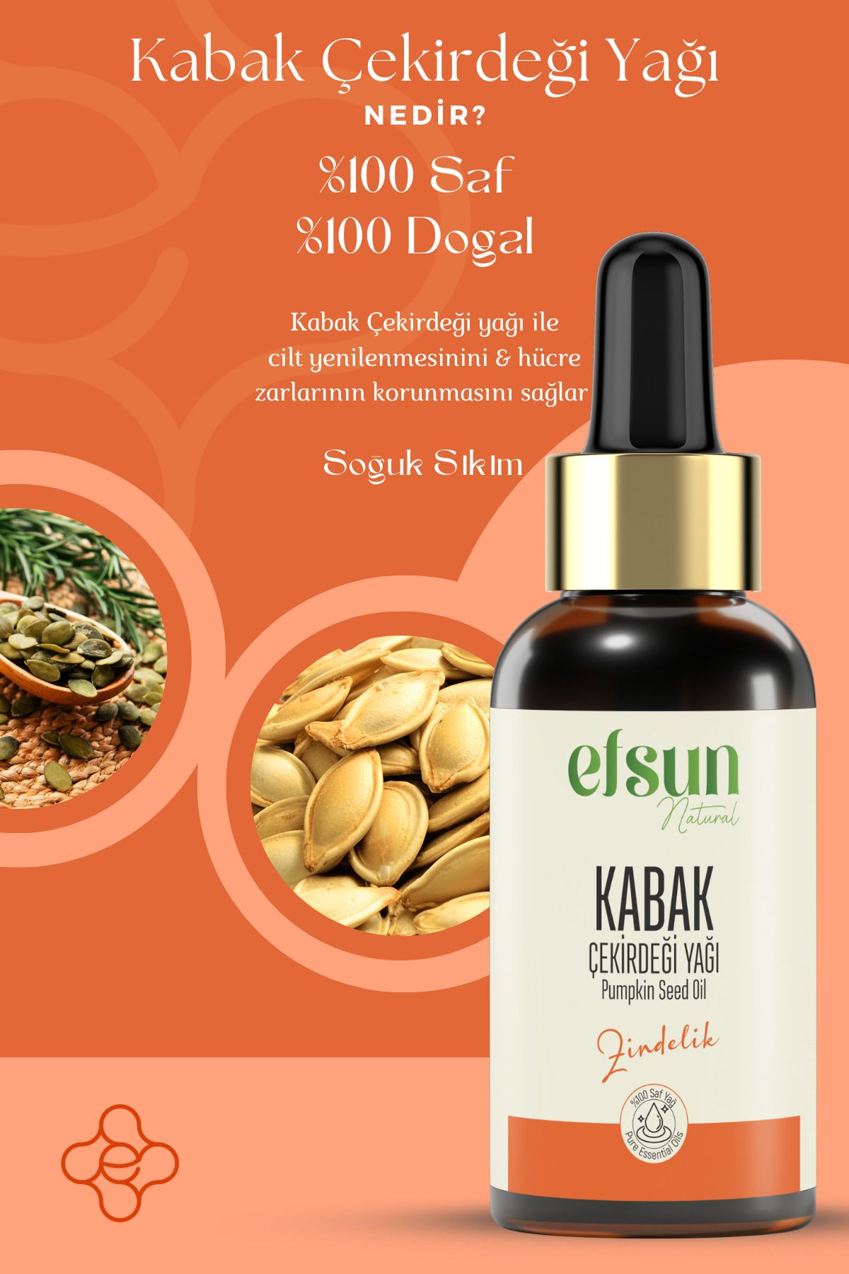 Kabak Çekirdeği Yağı %100 Saf ve Doğal Soğuk Sıkım 30 ml