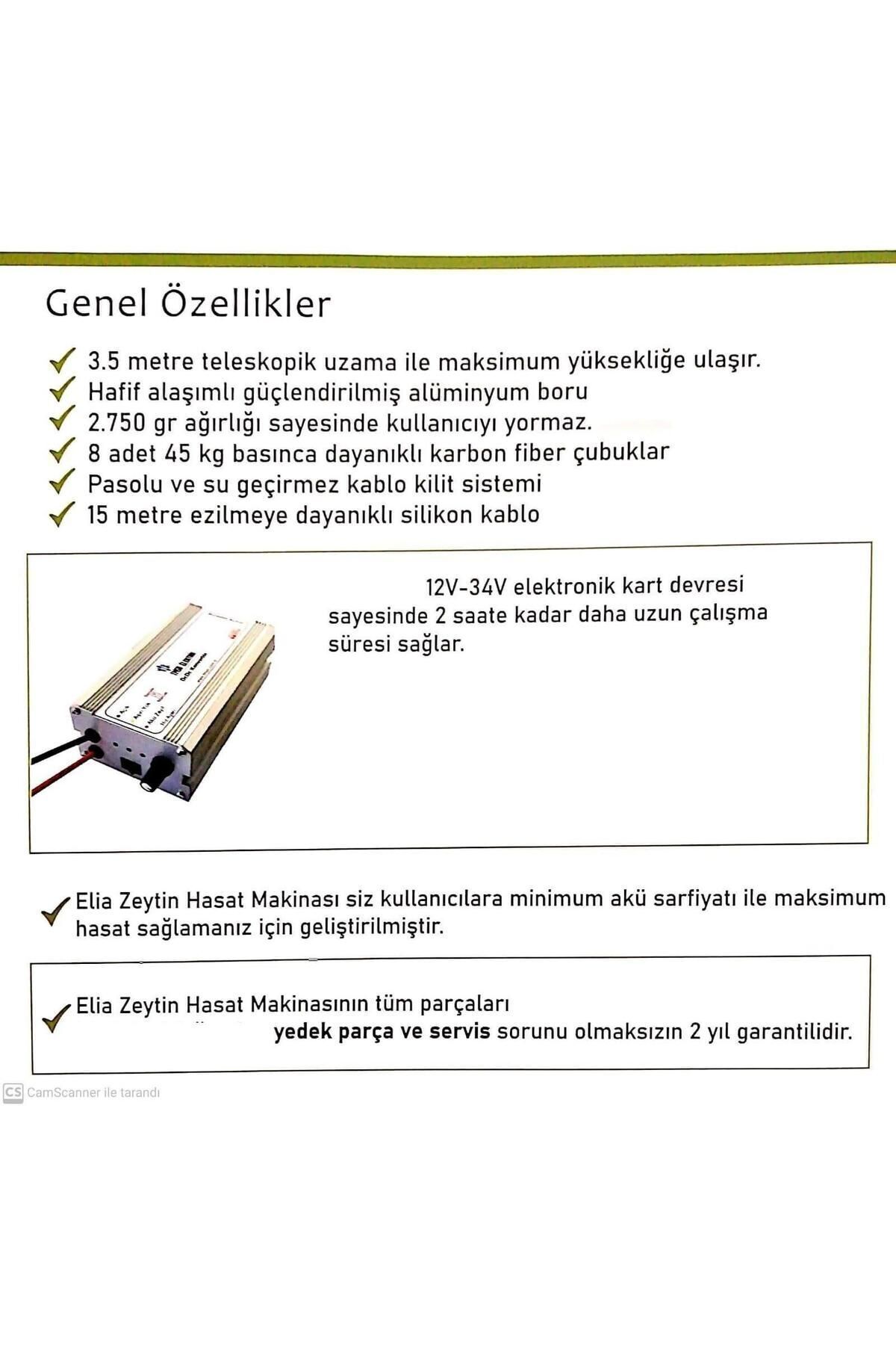 Zeybek Sensörlü Zeytin Hasat Makinası 750 Watt