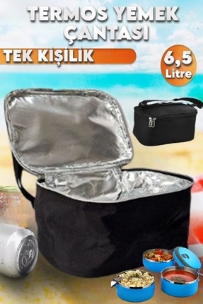 Beslenme Termos Yemek Çantası Isı Yalıtımlı Termal Çanta 6.5 Litre Tek Kişilik Image 0