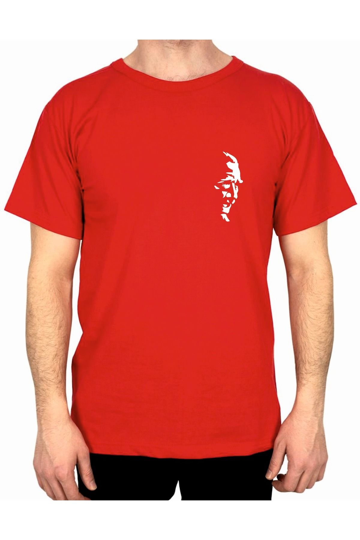 balkan baskı Atatürk BaskılıKırmızı T-Shirt