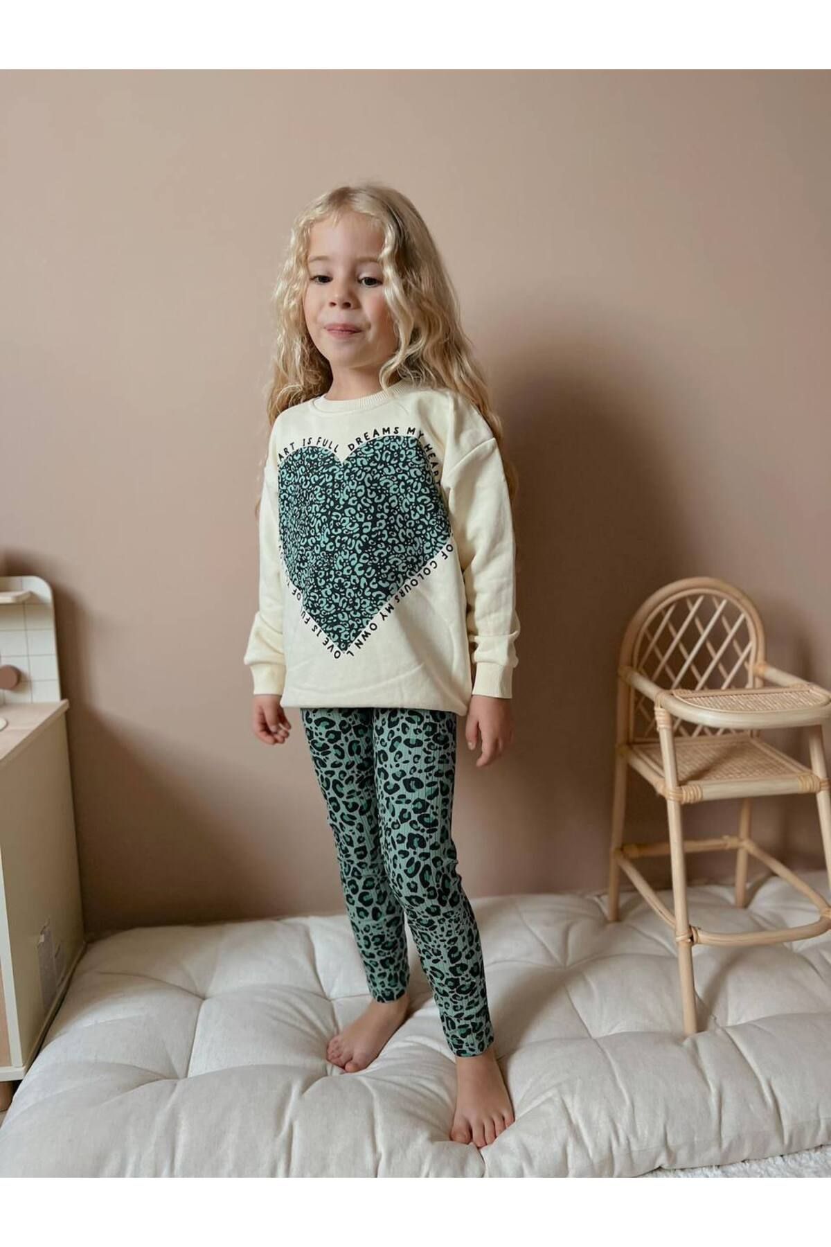 hira kids collection LEOPARBASKILI KALPLİ TAY...