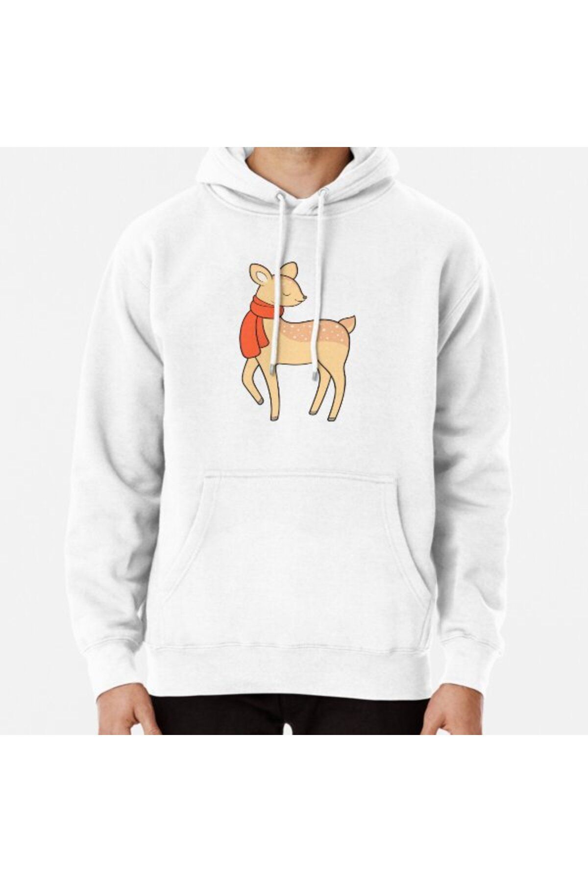 Hvit Stein Deer BaskılıSweatshirt