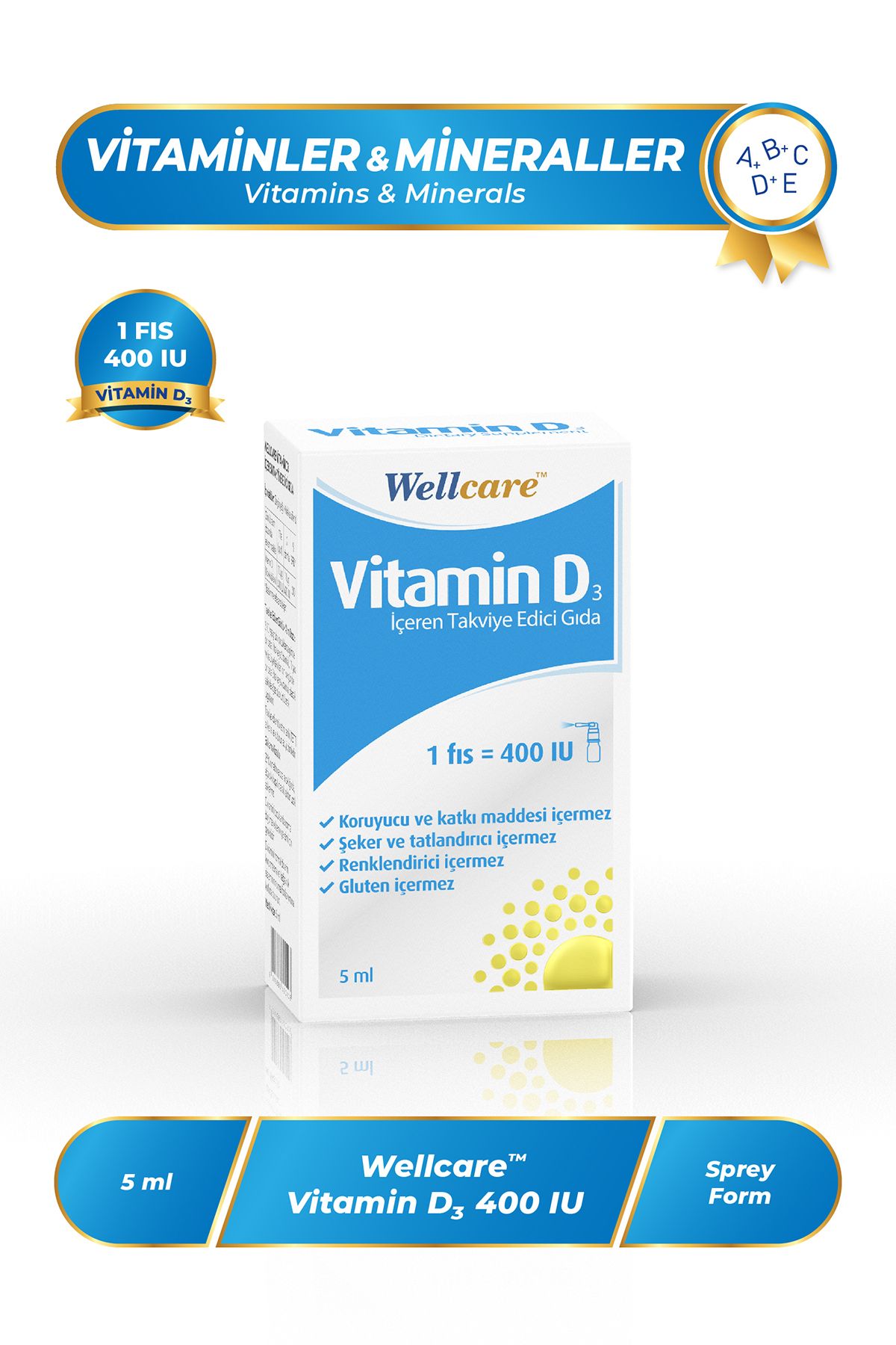 WellcareVitamin D3 400 Iu -5 ml