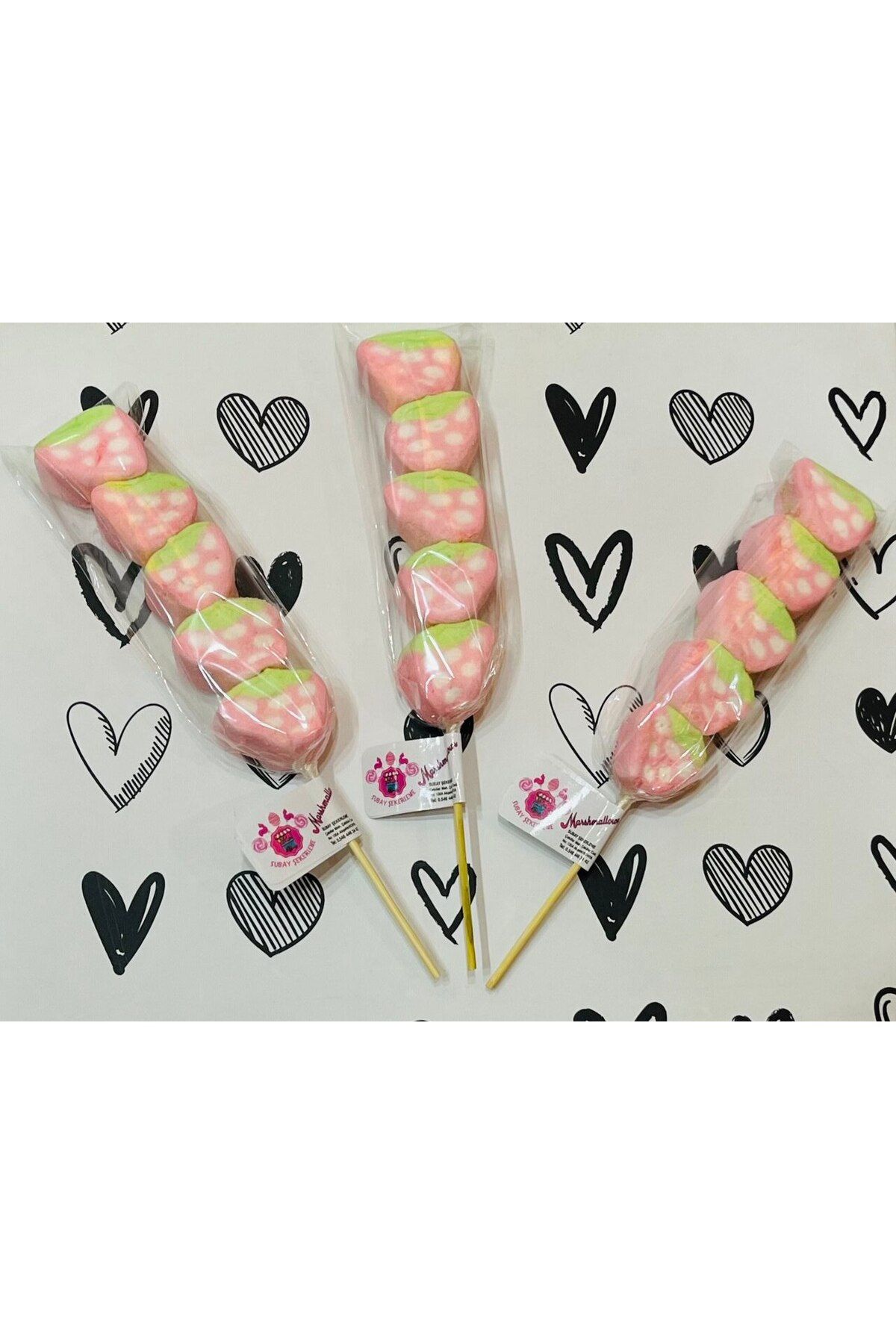 Marshmallow Lolipop Şekerleme 10 Adet (ÇİLEK) (PARTİ -DOĞUM GÜNÜ- ÇOCUK VB.)