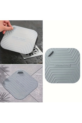 Banyo ve mutfak giderlerini tıkayan kare duş lavabo süzgeci kokuya karşı koruyucu, esnek & dayanıklı Image 0