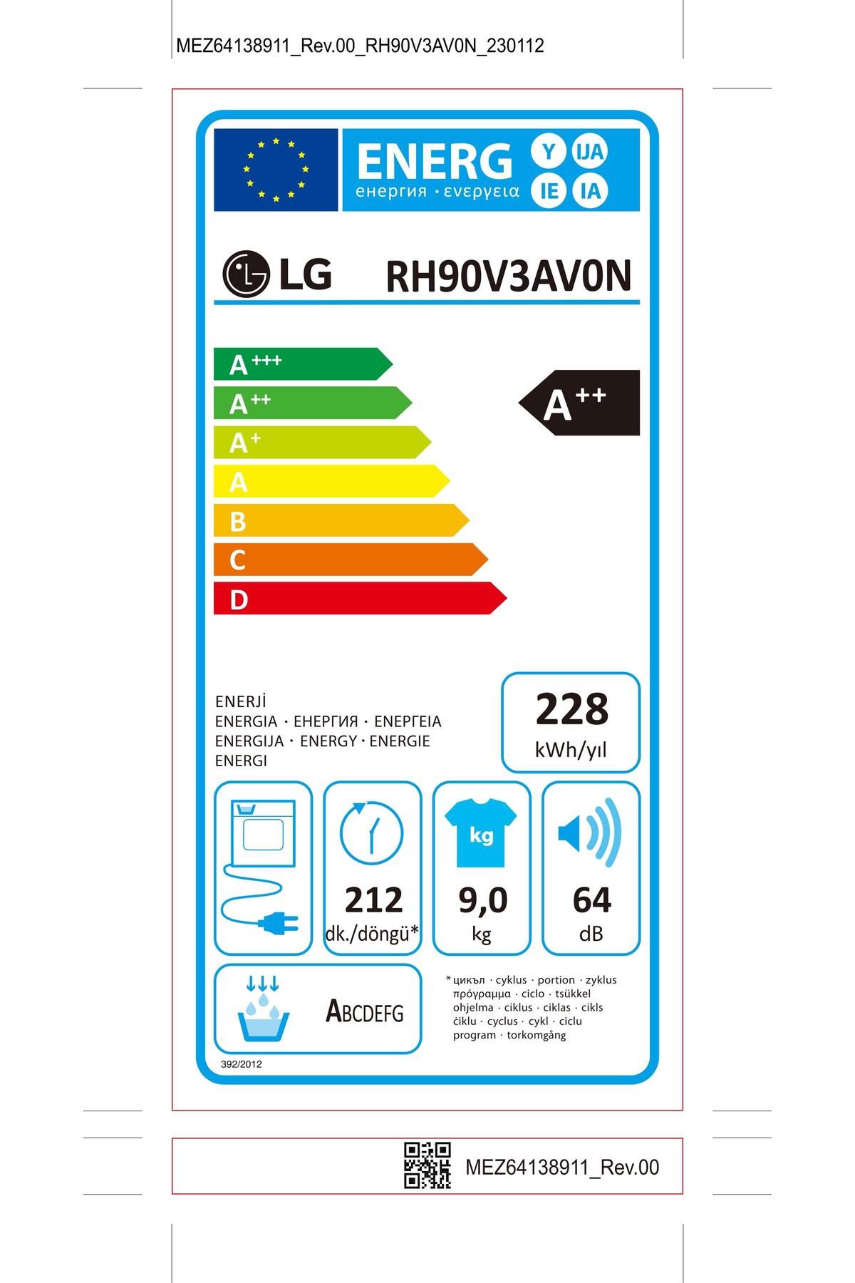 Rh90v3av0n.Abwpltk 9 Kg Kurutma Makinesi