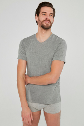 Gri-melanj Regular 2li Tişört Image 1