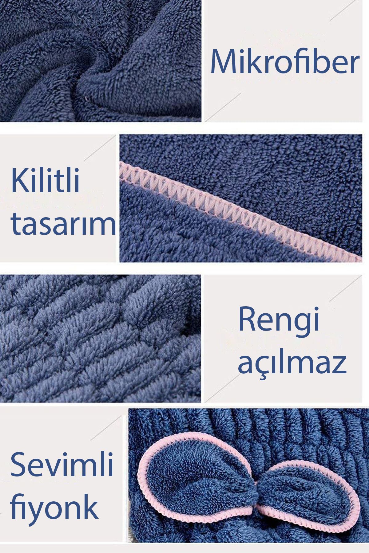 Saç Kurutma Havlusu 1 Adet Islak Saç Kafa Havlusu Mikrofiber Duş Saç Kurutma Bonesi Şampuan Bakım