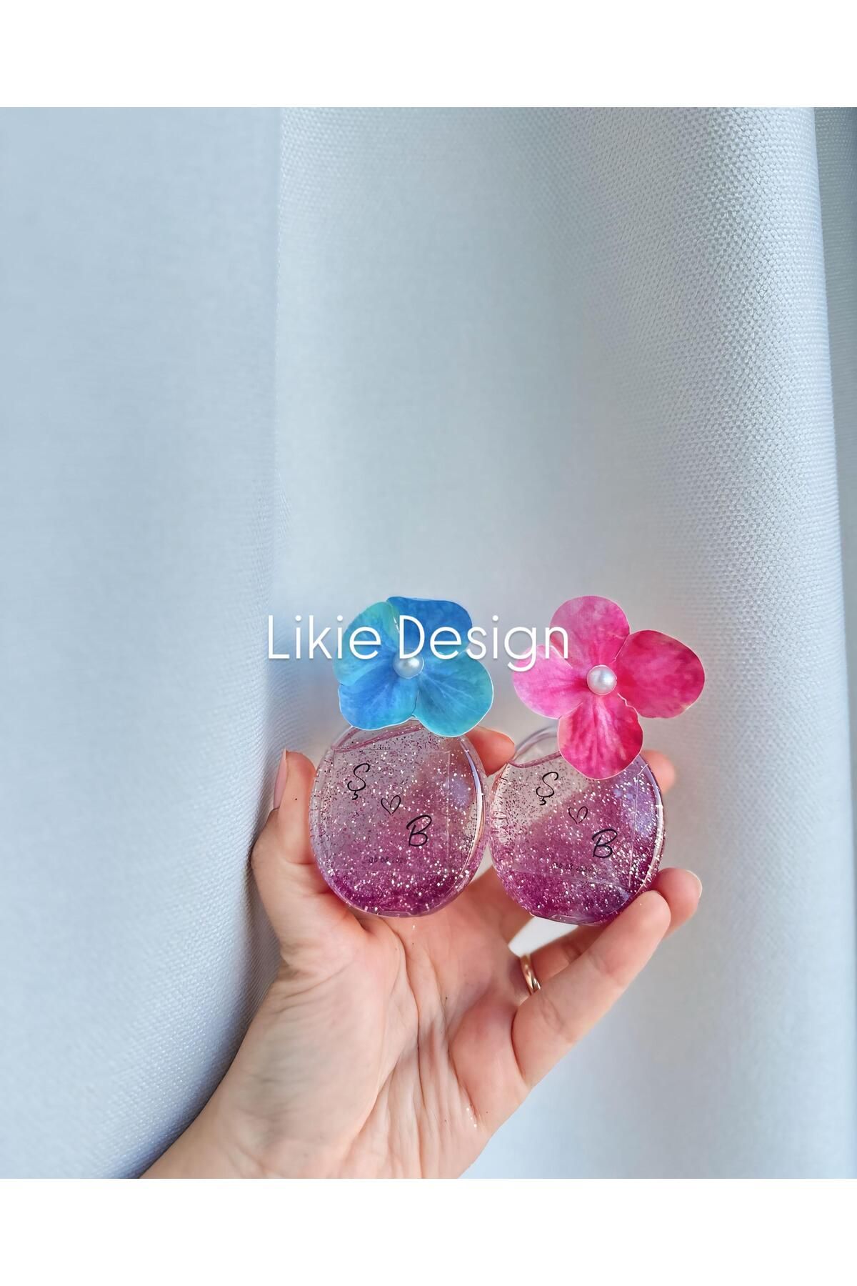 Likie Design Pembe- KırmızıTonlu Çiçek Detayl...