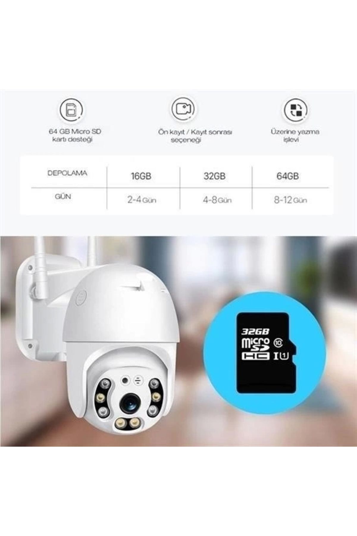 20 Mp Hd Lens İç Dış Mekan Suya Danıklı Ip Wifi Network Güvenlik Kamerası Wifi Kamera