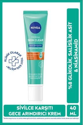 Derma Skin Clear Exfoliator Gece Arındırıcı Krem 40ml, Karşıtı, Niasinamid, Karma Ciltler Image 0