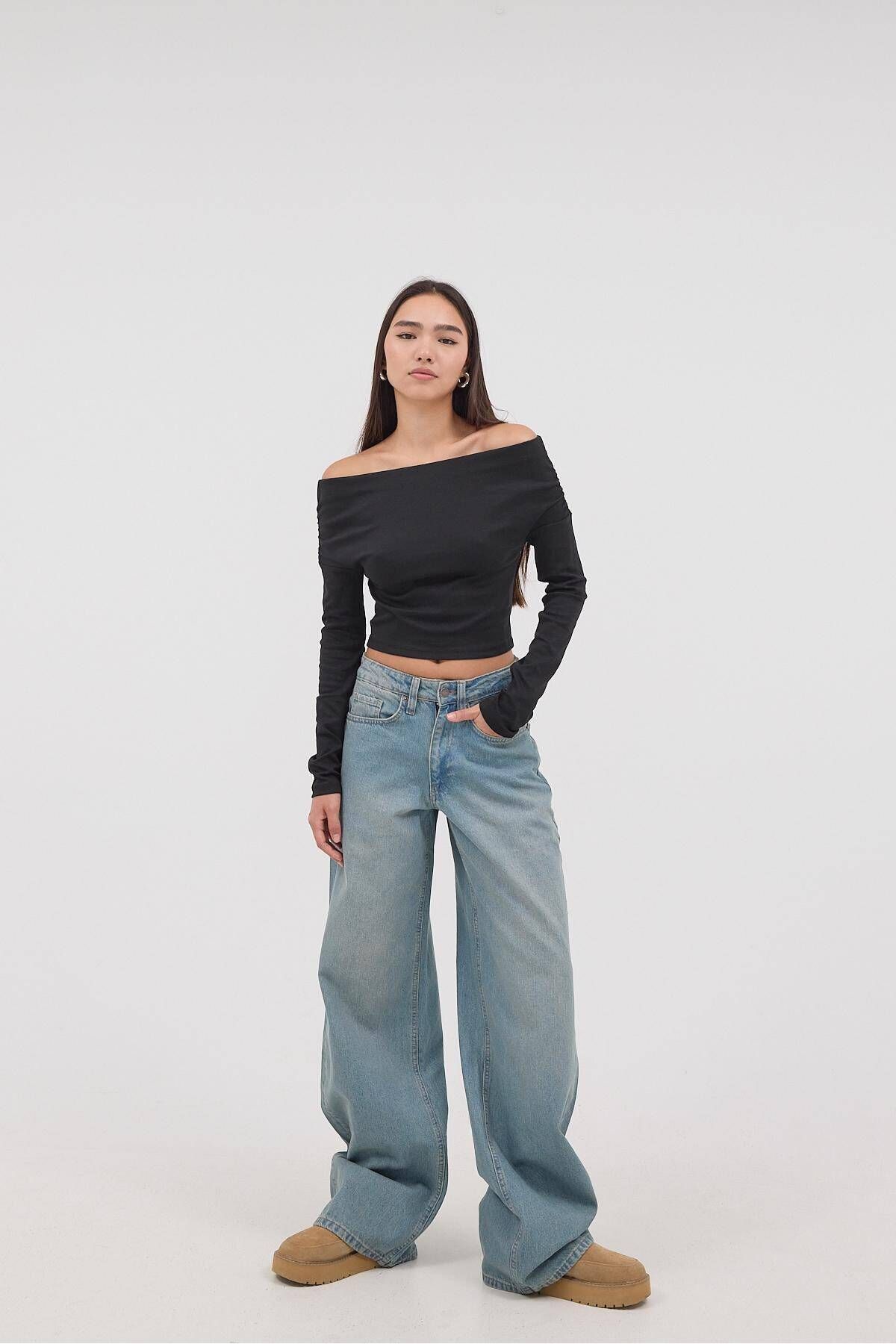 Addax Wide Leg Jean PantolonPN5284-PNM