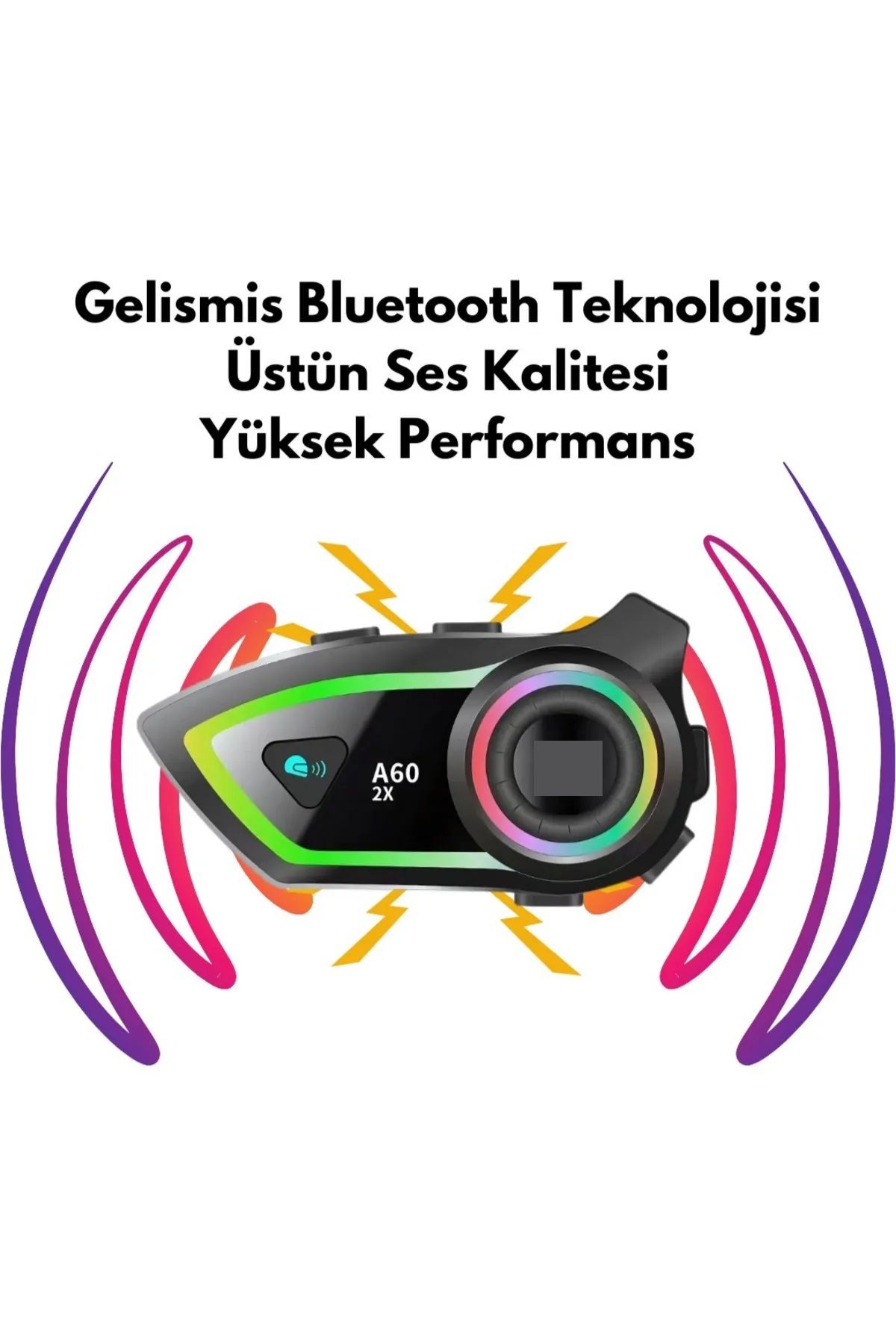 2 Intercom Bağlantılı Su Geçirmez Motosiklet İnterkom Kask Bluetooth 5.3 300m Led Işıklı