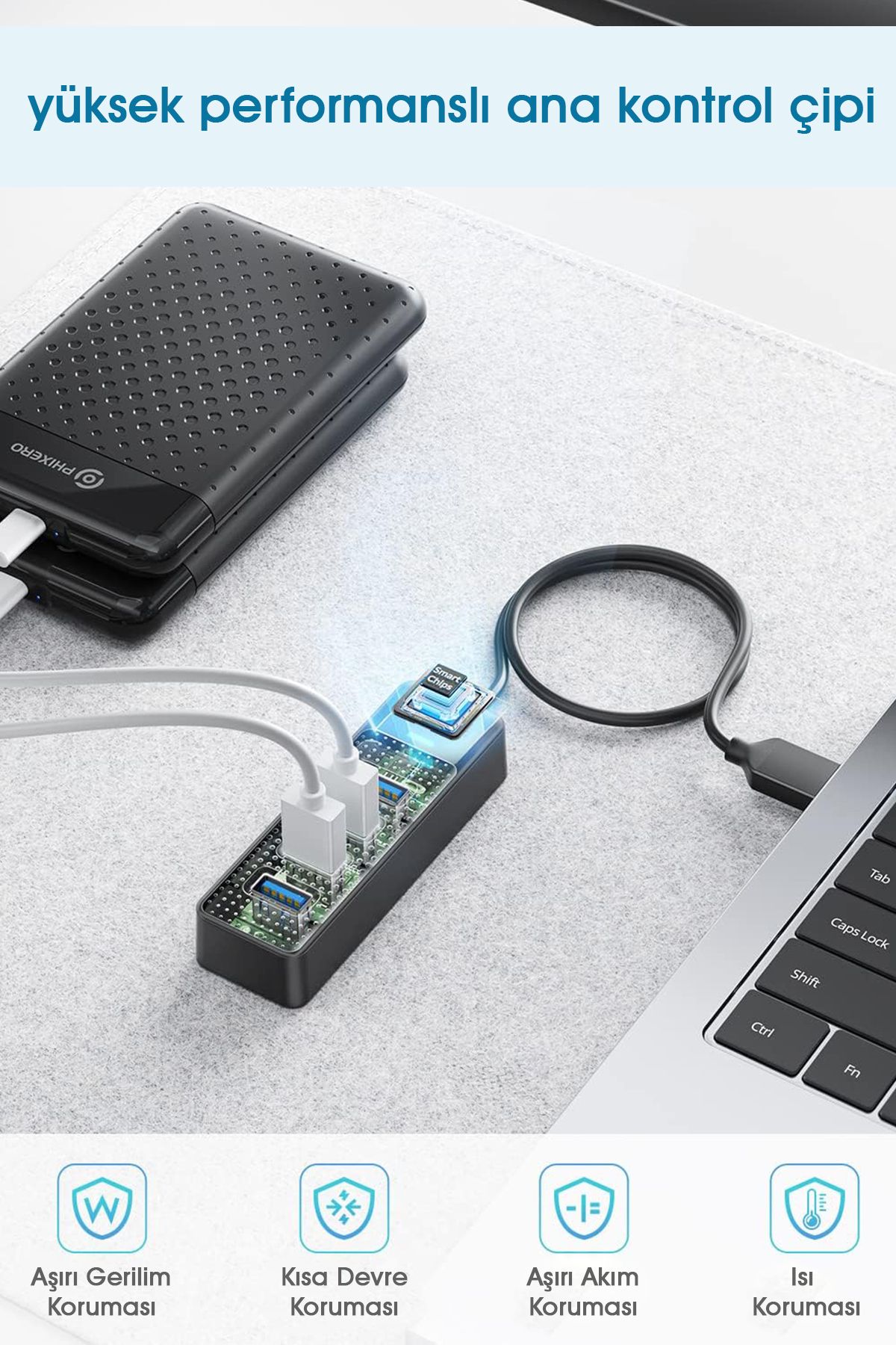 Usb Girişli 4 Portlu  Usb Çoklayıcı Usb Çoğaltıcı Usb Hub Usb 3.0 Laptop Notebook Desktop Pc Uyumlu