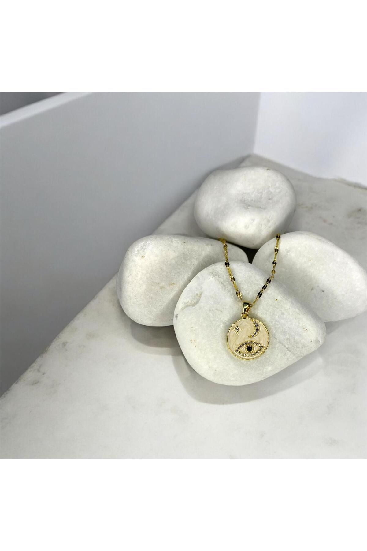 DYA JewelryBeige Aura |Çelik Kolye