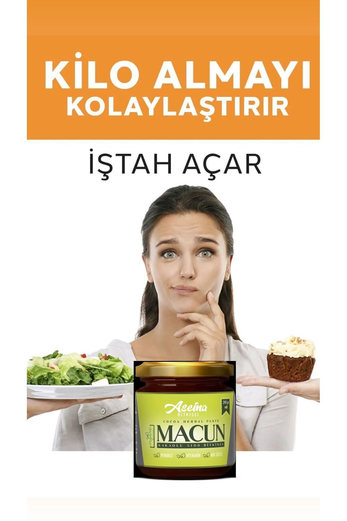 Kilo-aldırıcı- Iştah Açıcı Kakaolu,pekmez,arı Sütü Bal Ve Vitaminli Kilo Alma Macun