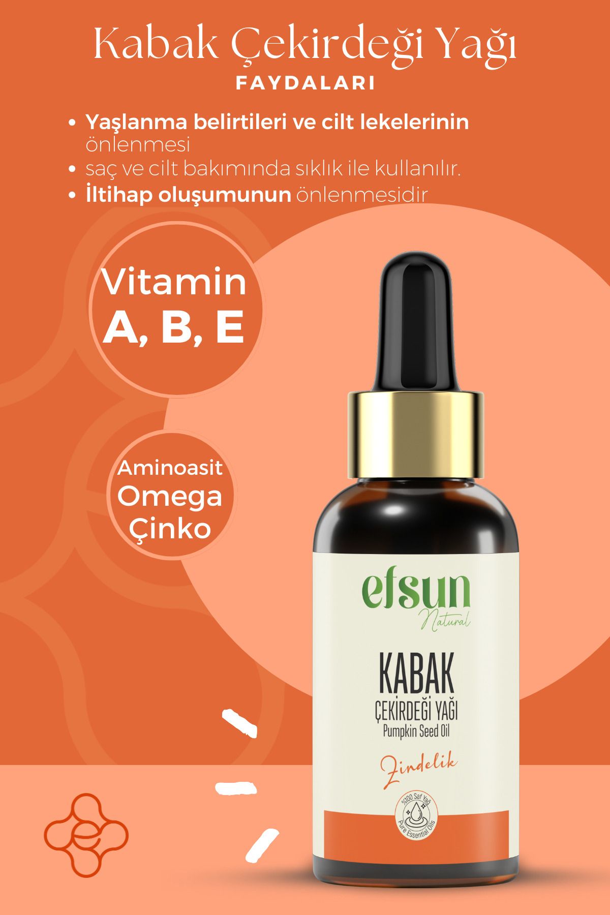 Kabak Çekirdeği Yağı %100 Saf ve Doğal Soğuk Sıkım 30 ml