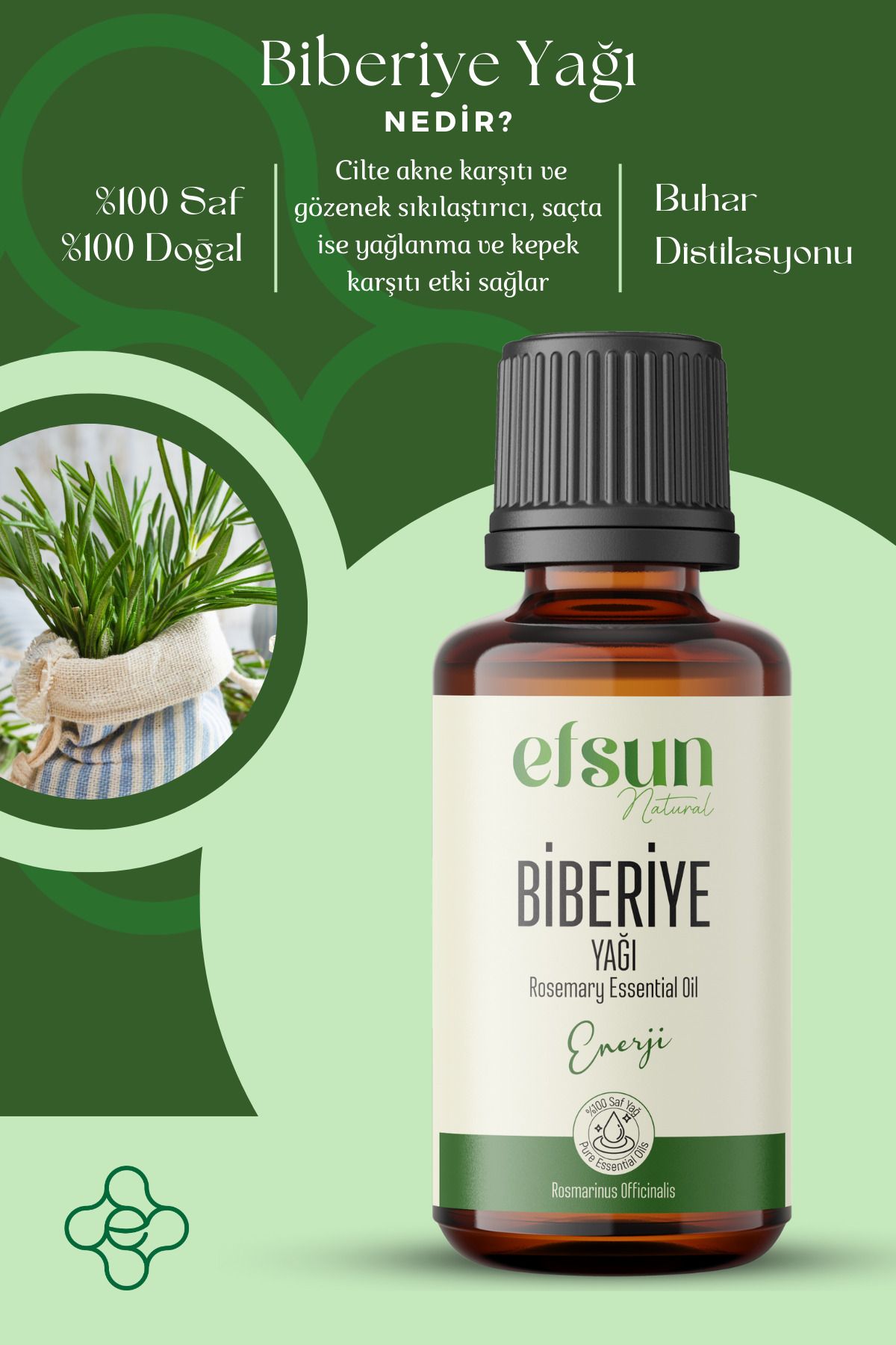 Biberiye Uçucu Yağı %100 Doğal Saf 10 ml