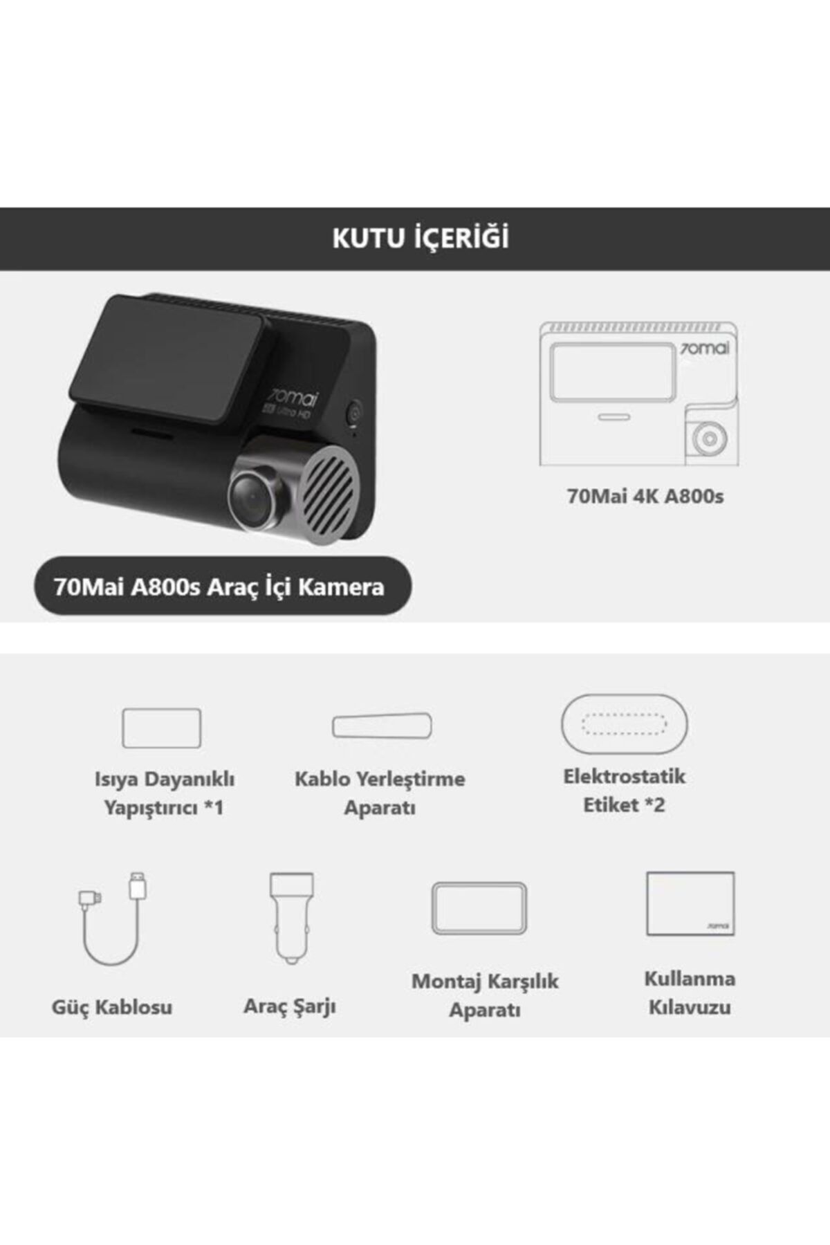 70mai Dash Cam A800s Araç İçi Kamera