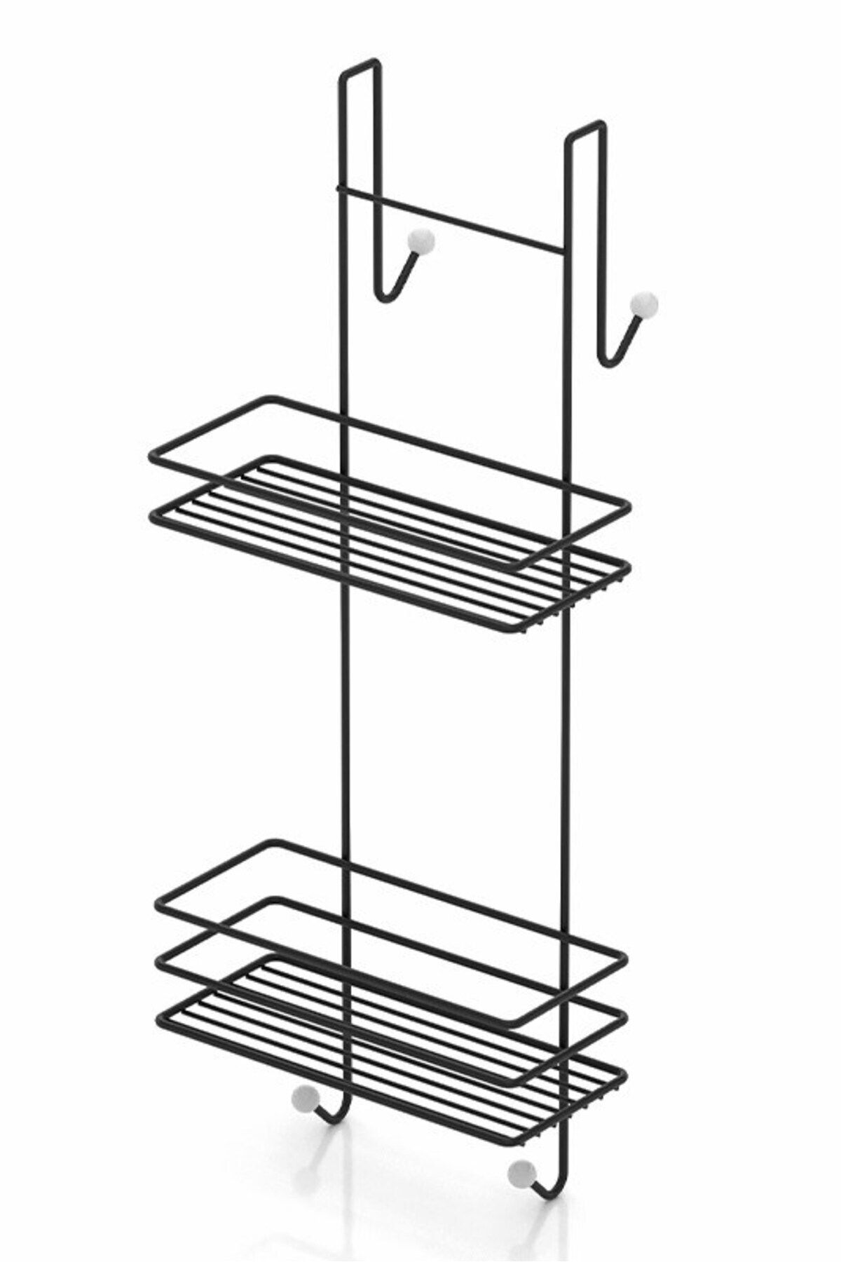 İki Katlı Asmalı Duşakabin Rafı Mat Siyah Lm065
