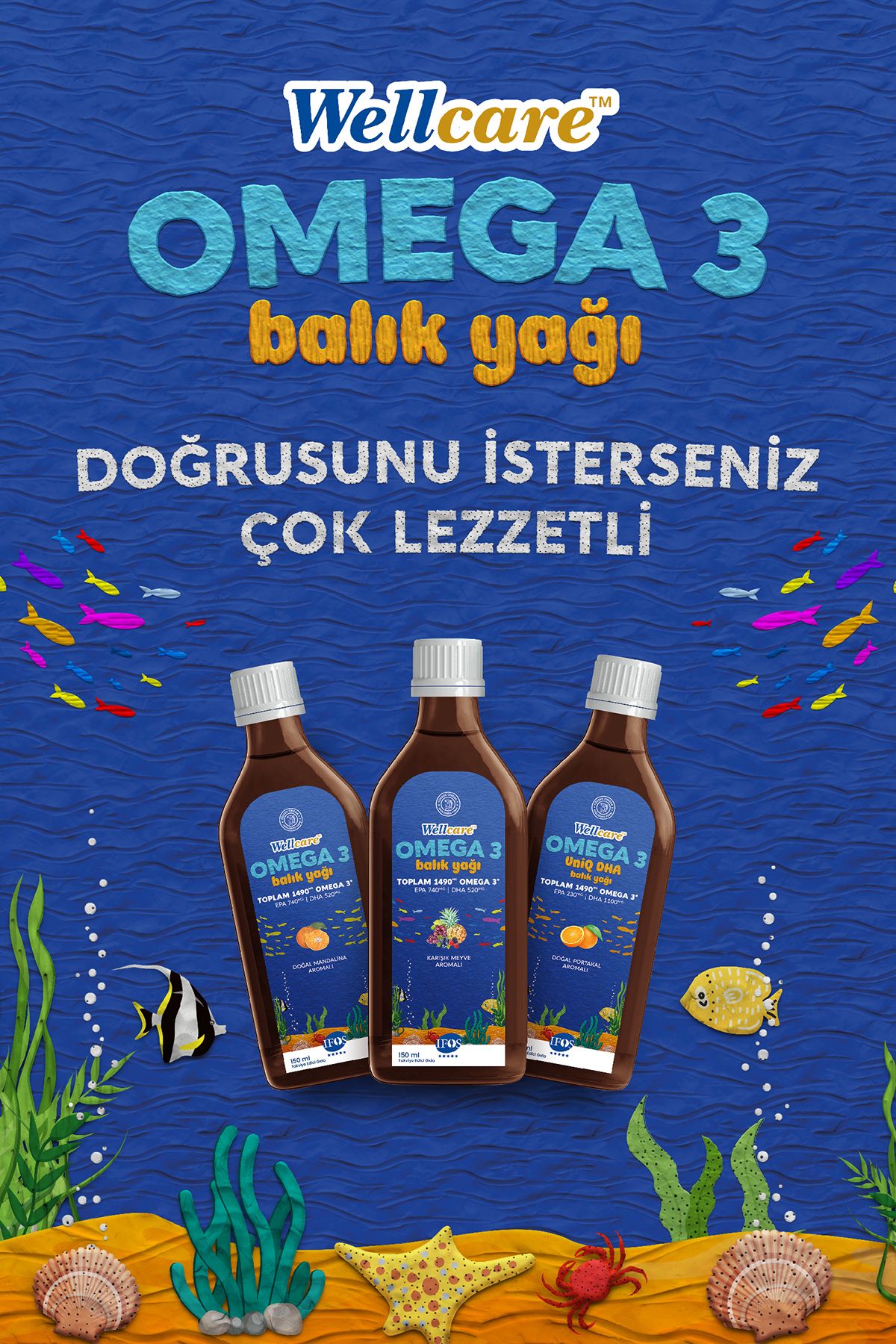 Omega 3 Doğal Mandalina Aromalı Balık Yağı - 150 ml