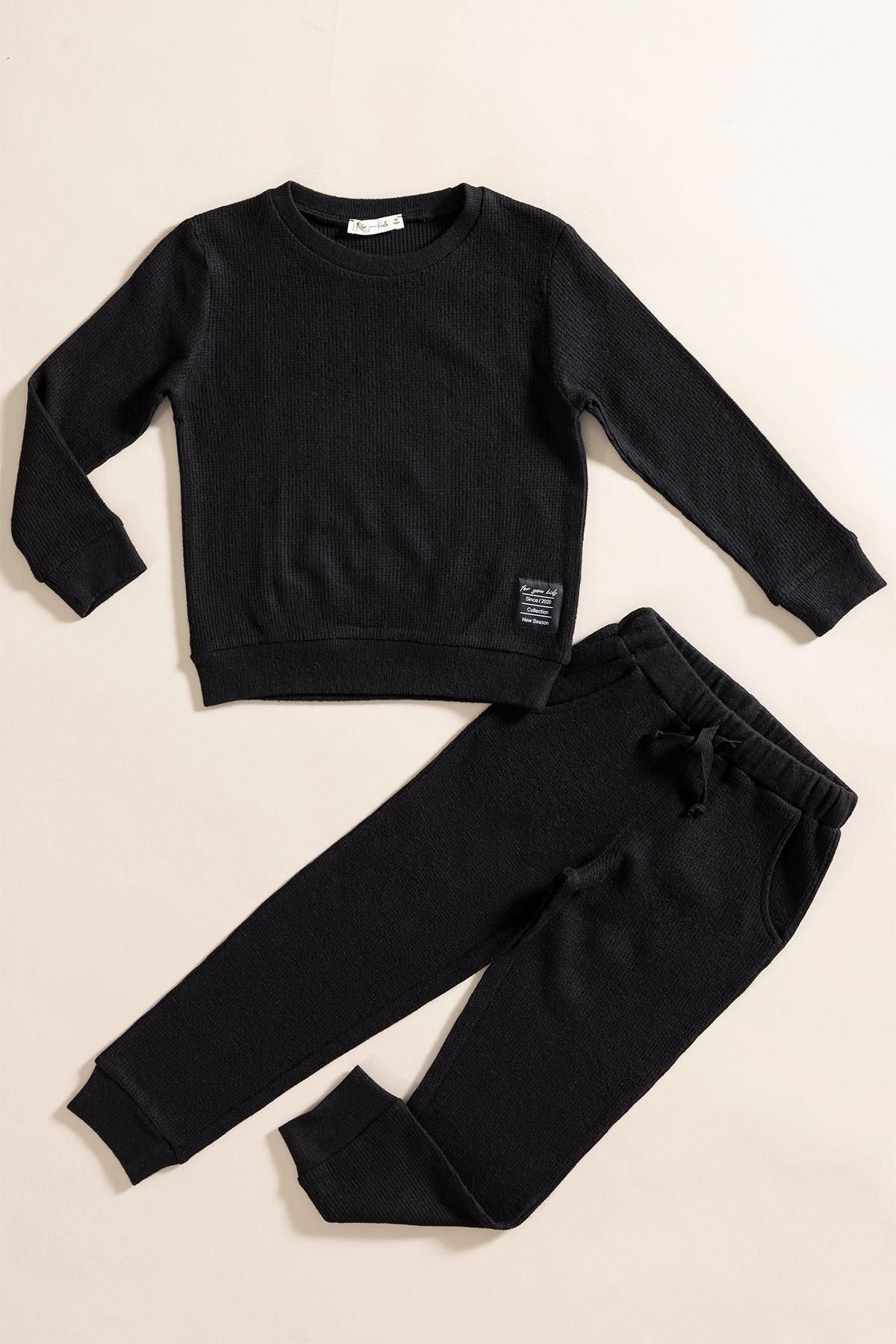 for you kids 2'li PamukWaffle Sweat Jogger Si...