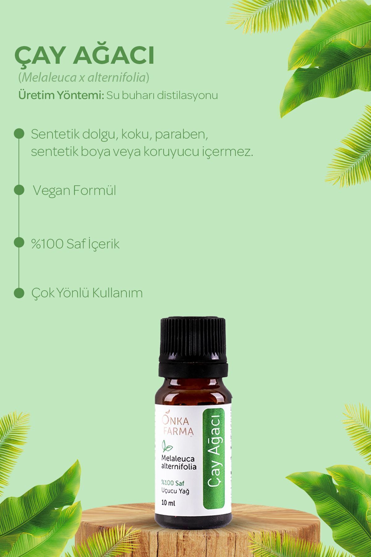 Onka Farma Çay Ağacı Yağı - %100 Saf Çay Ağacı Uçucu Yağı - 10 ml