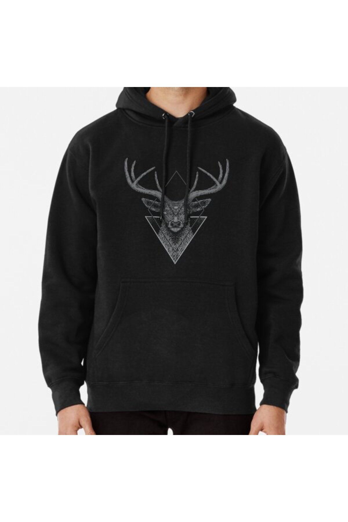 Hvit Stein Dark Deer BaskılıSweatshirt