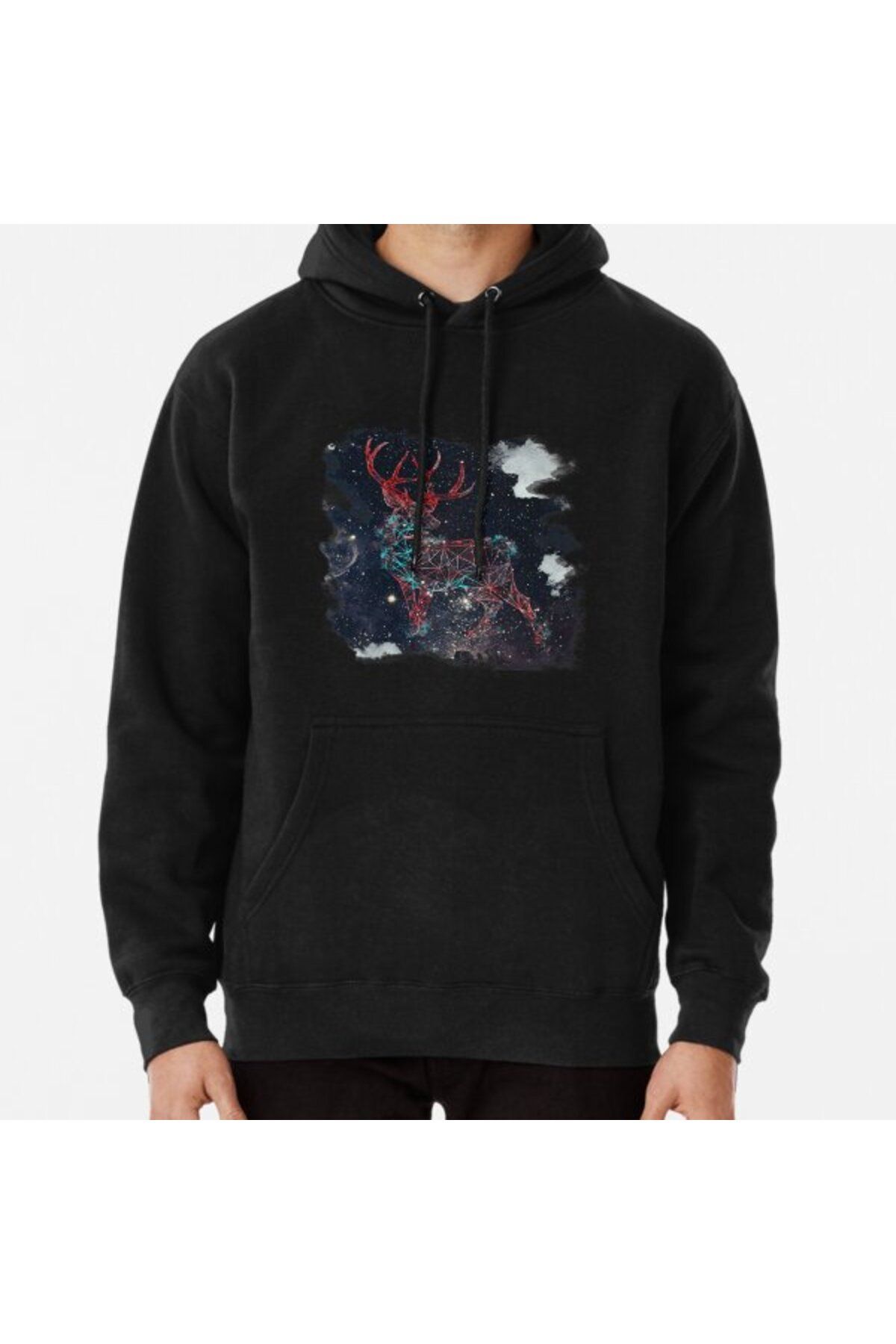 Hvit Stein Celestial DeerBaskılı Sweatshirt