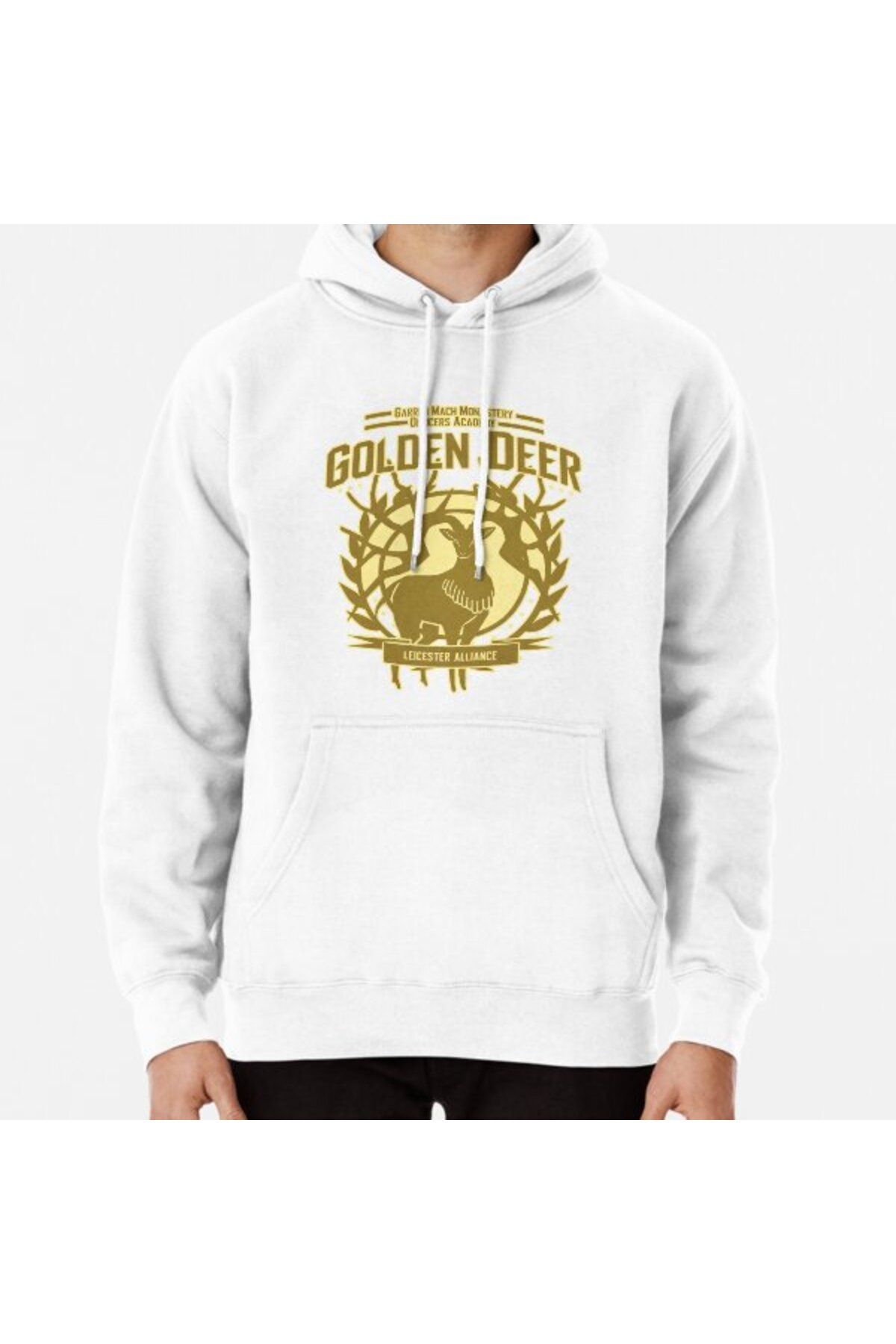 Hvit Stein Golden DeerBaskılı Sweatshirt