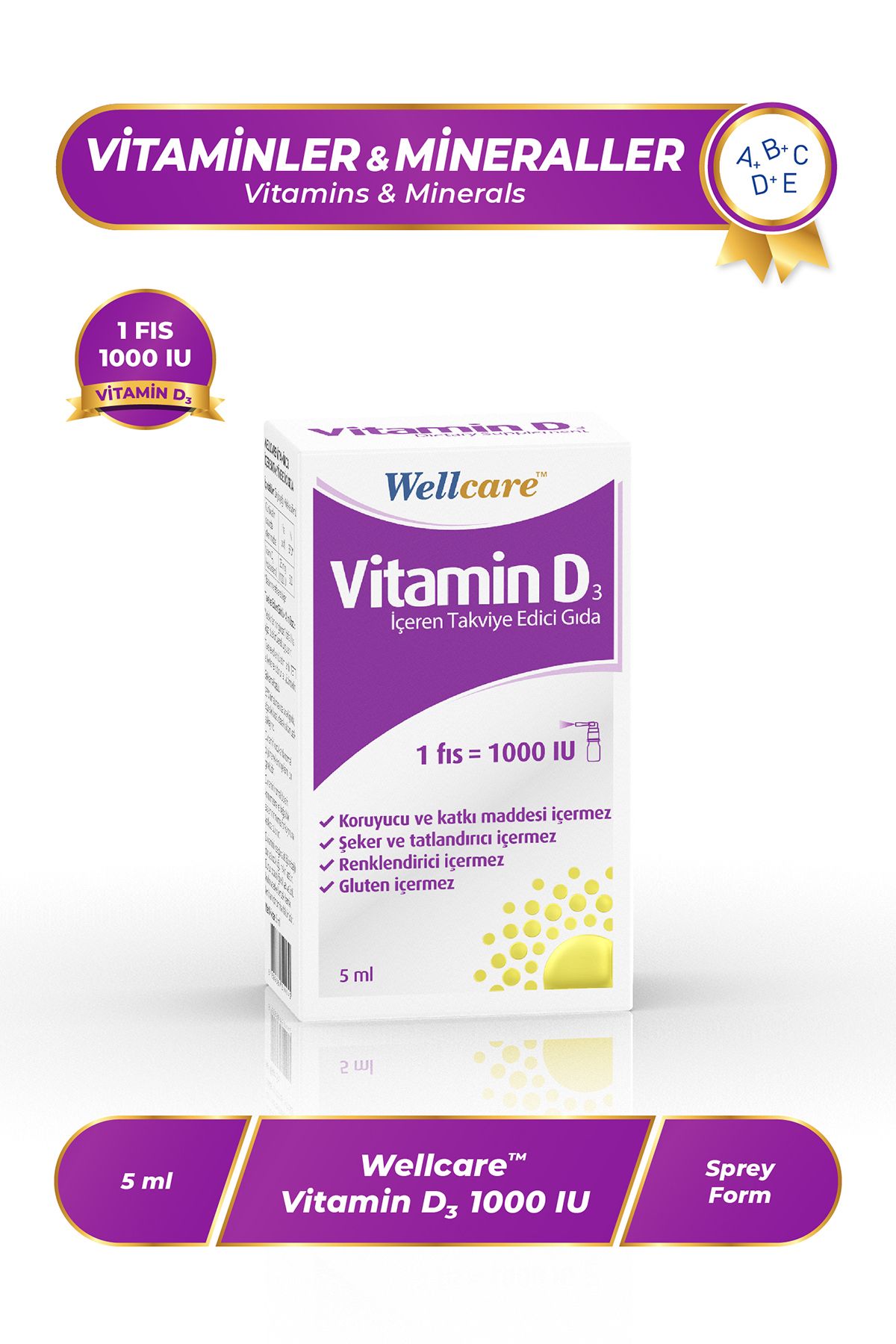 WellcareVitamin D3 1000 Iu -5 ml