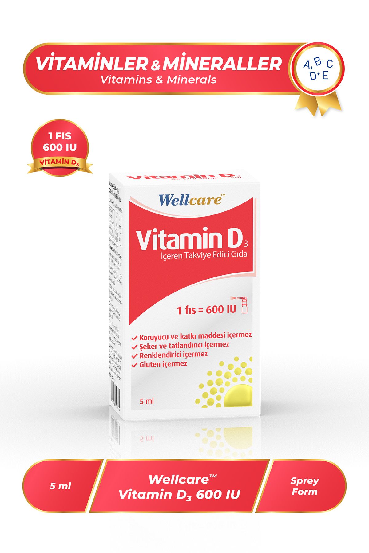 WellcareVitamin D3 600 Iu -5 ml