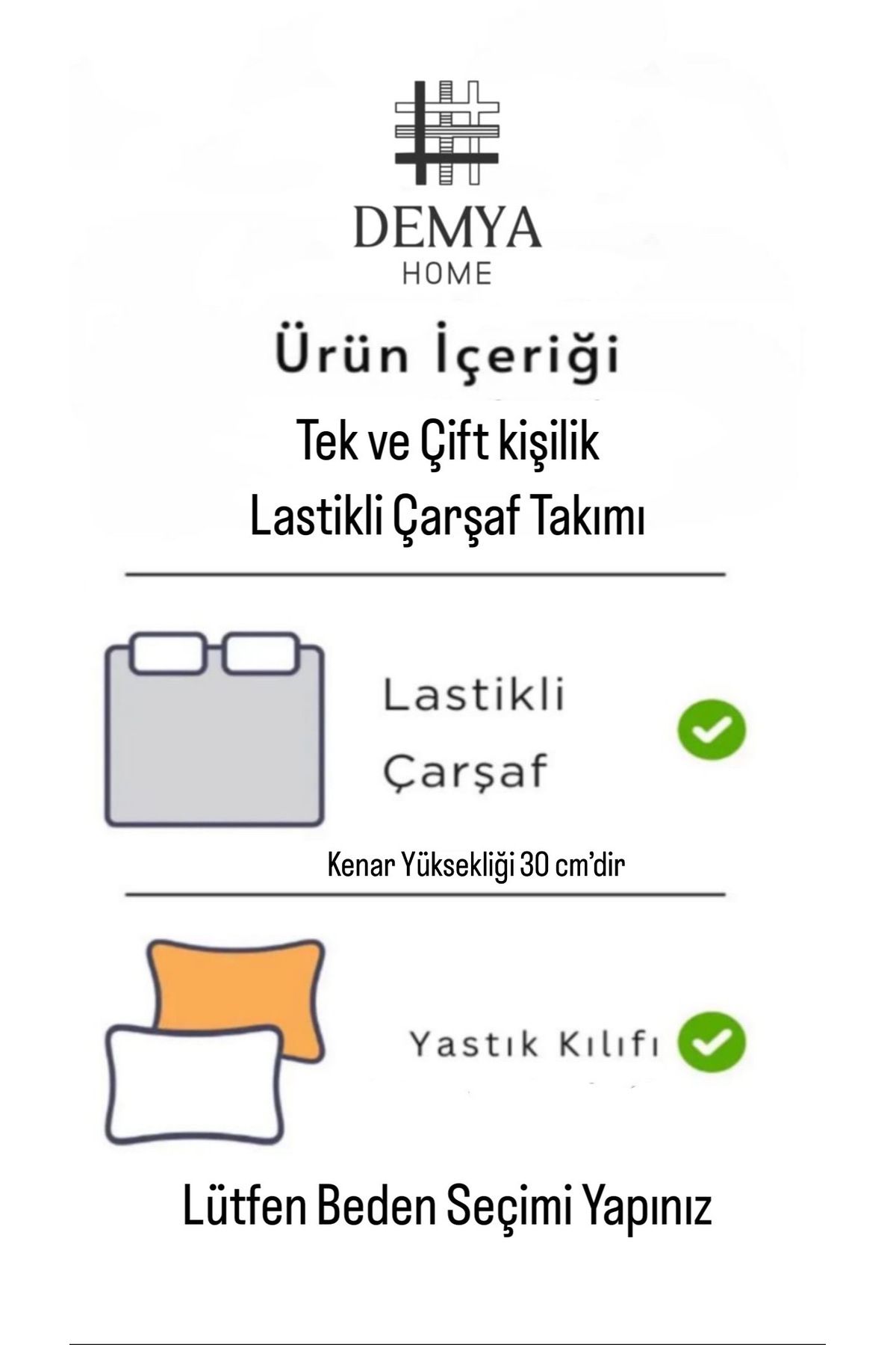 Çift Kişilik Lastikli Çarşaf Takımı - 2 Adet Yastık Kılıfıyla Birlikte ( PAMUKLU KUMAŞ )