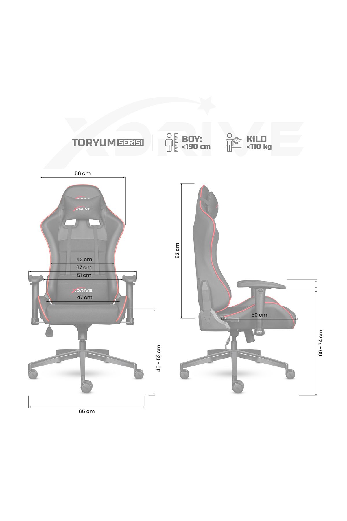 Gaming Chair Toryum Oyuncu Koltuğu Kırmızı/siyah