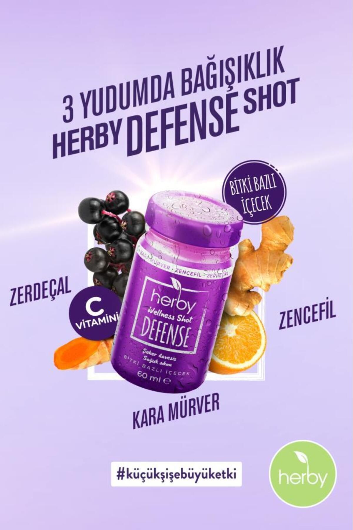 Defense Ginger Shot 12'li Paket Bağışıklık Desteği Bitki Bazlı içecek 60 ml