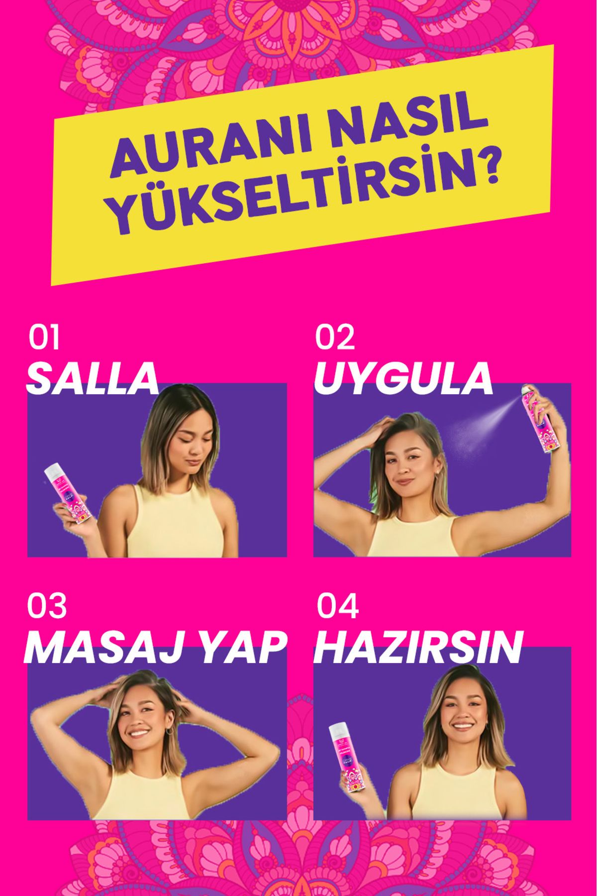 Feminine Aura Çabuk Sönen Saçlar Için Dolgunlaştırıcı Hacim Veren Kuru Şampuan 200 ml