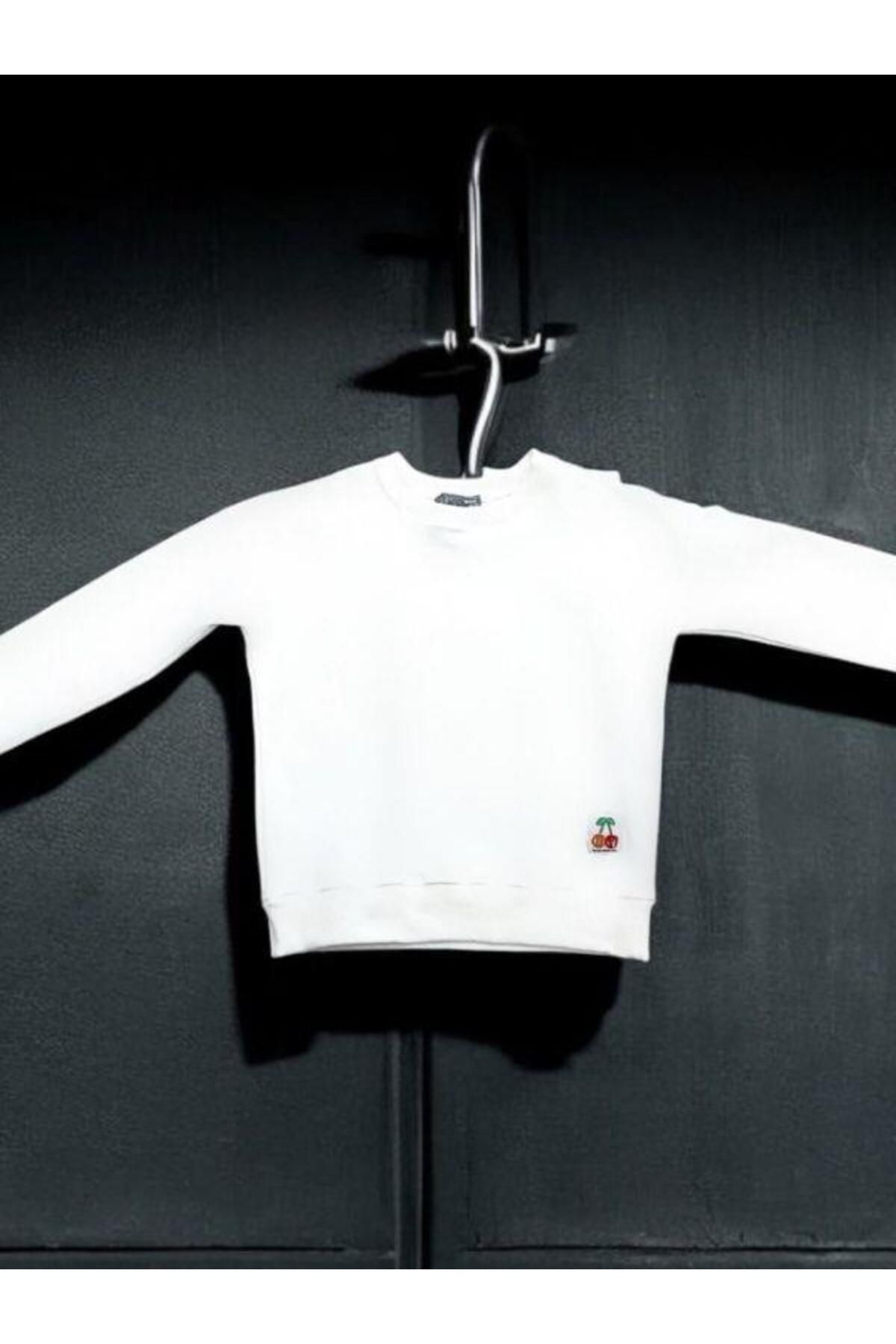 Kız Çocuk Pamuklu Parmak Geçirme Detaylı Sweatshirt