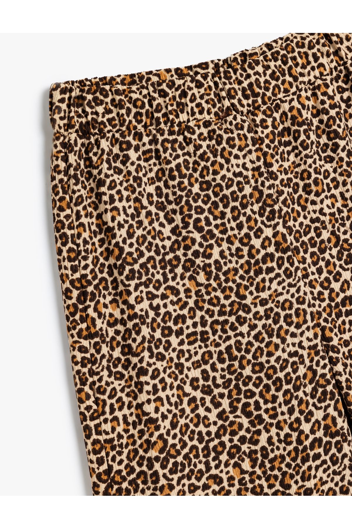 Pantolon Leopar Desenli Beli Lastikli