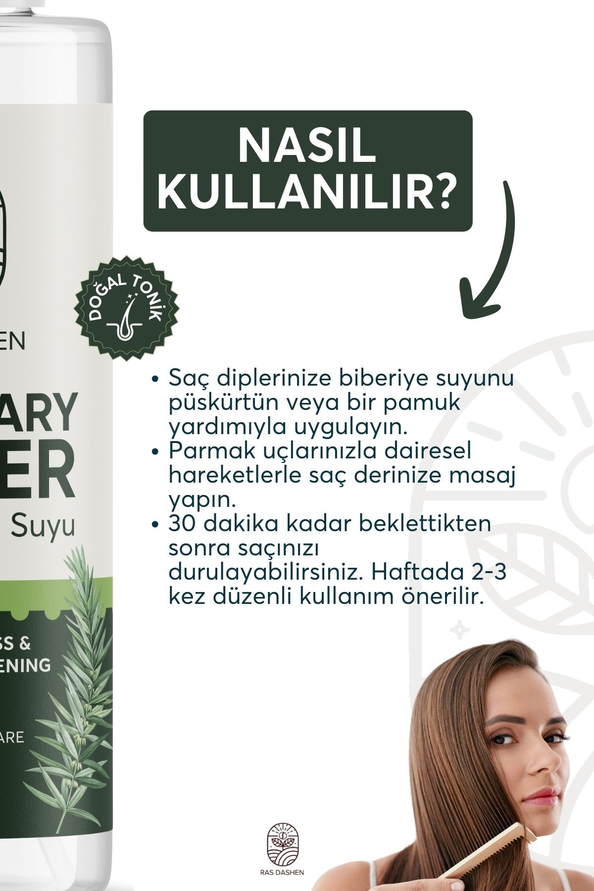 Biberiye Suyu Saç Uzamasını Destekleyici,Dökülme Karşıtı Saç Toniği  150 ml %100 doğal.