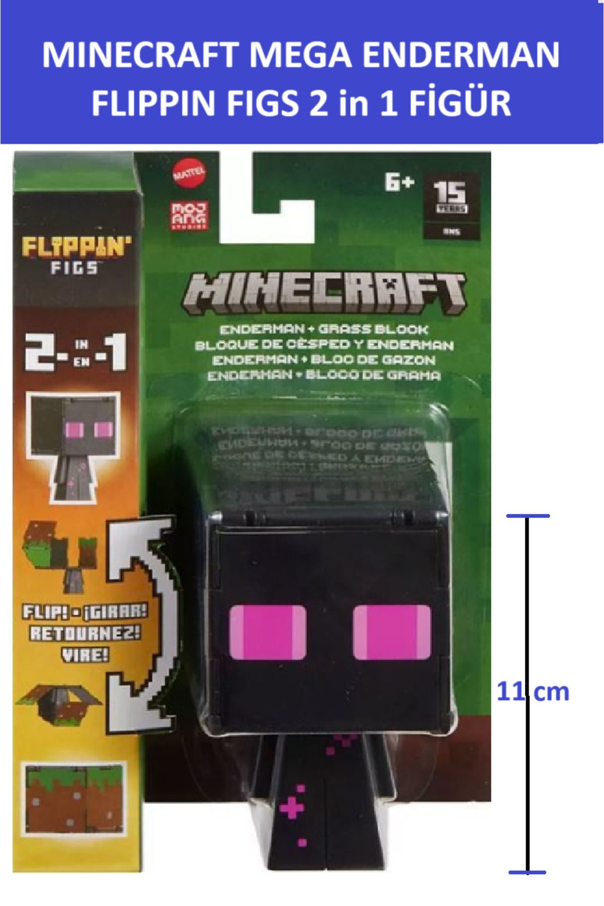 Minecraft Mega Enderman  11 CM - 2 in 1 FLIPPIN PIGS  FİGÜR