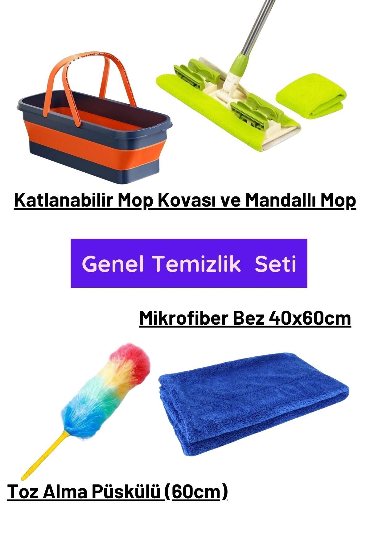 homeneeds Genel Temizlik Seti- Katlanabilir K...