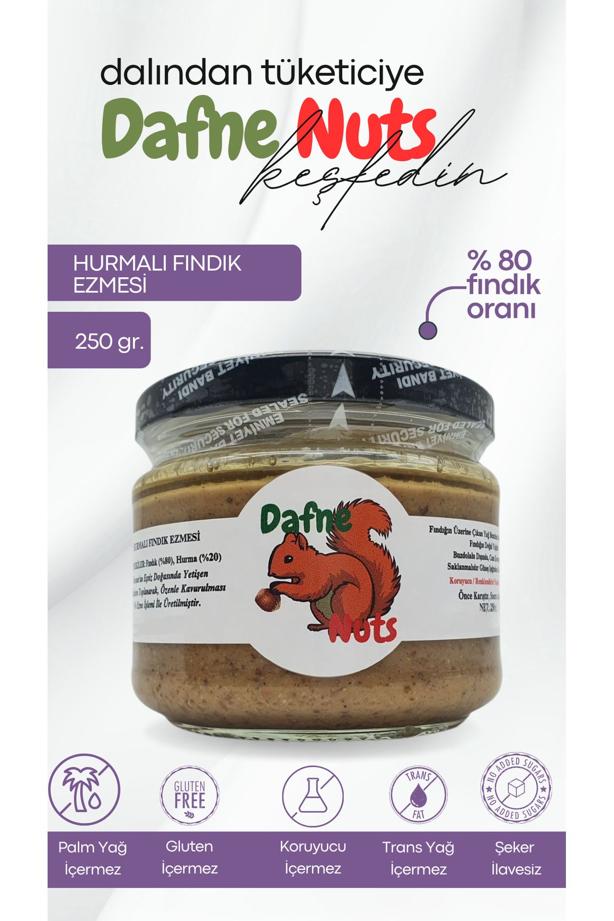 Dafne Nut Hurmalı FındıkEzmesi 250 gr