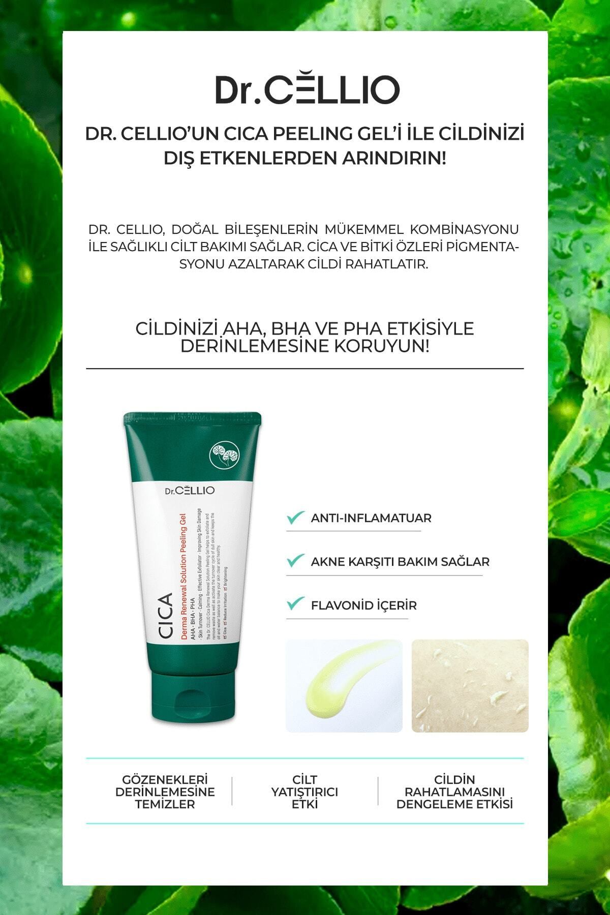 Hassas Ciltler Için Ölü Deri Soyucu Aha-bha-pha Derma Cica Peeling Jel Büyük Boy