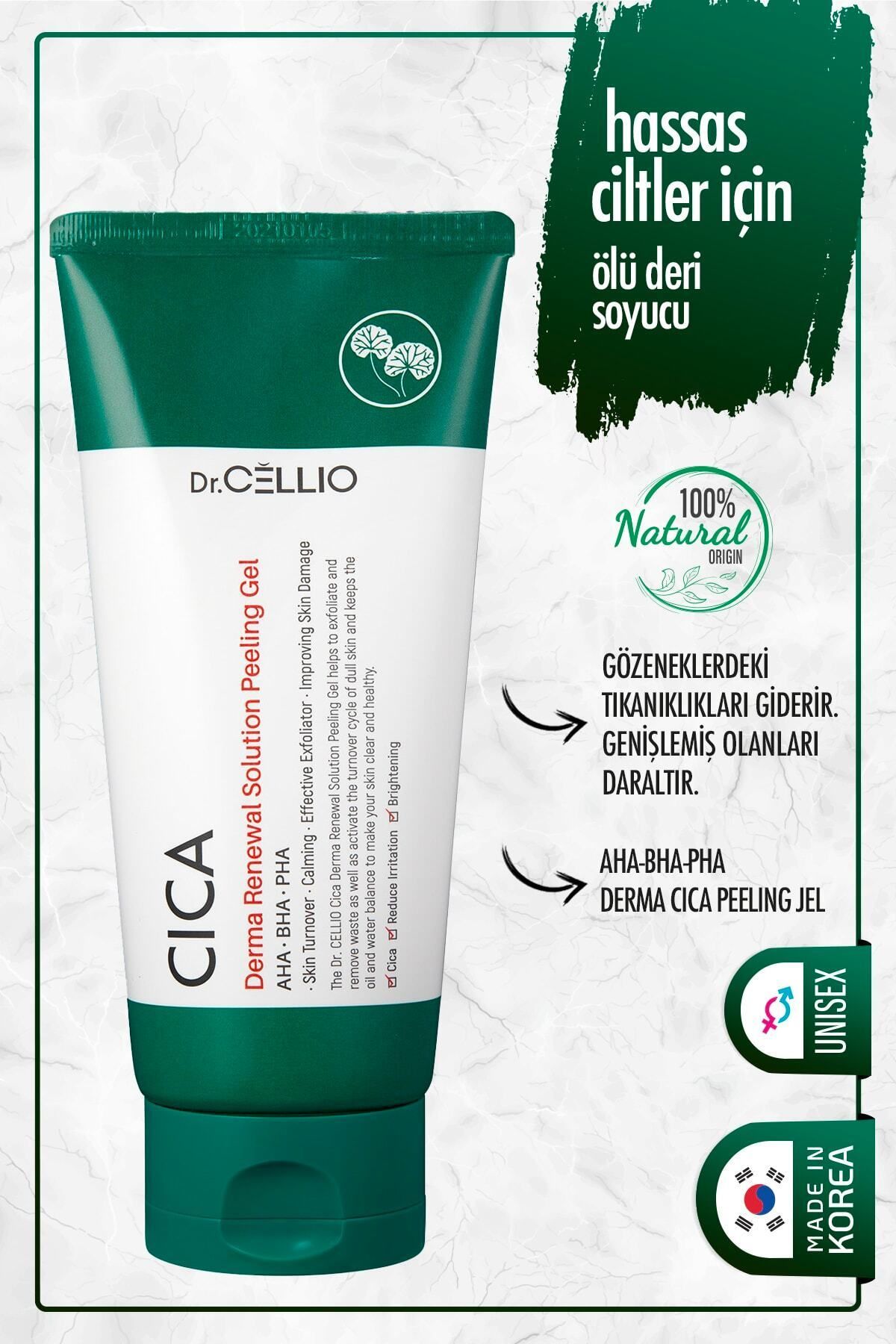 Hassas Ciltler Için Ölü Deri Soyucu Aha-bha-pha Derma Cica Peeling Jel Büyük Boy