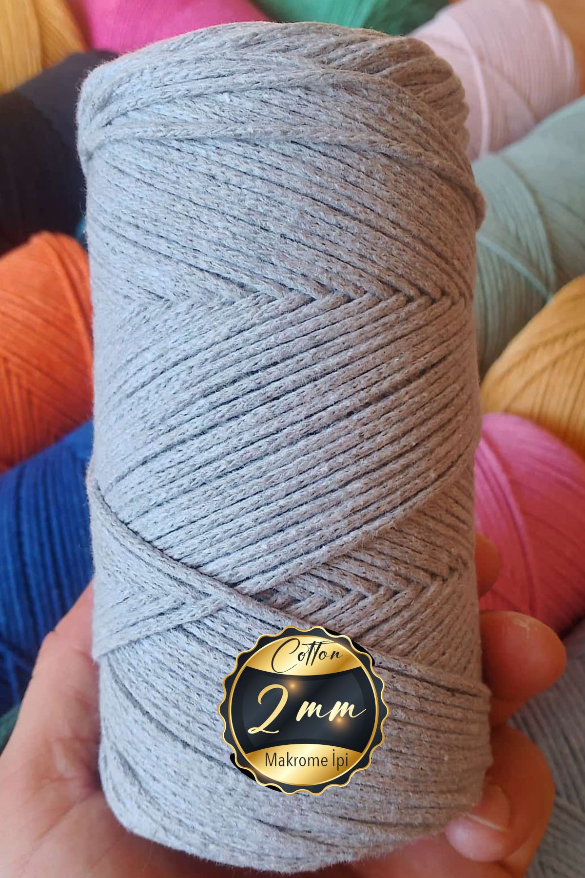 Koton Pamuk Makrome İpi 250 gr 2mm Cotton Zincir Makrome Çanta İpi Supla İpi Runner İpi