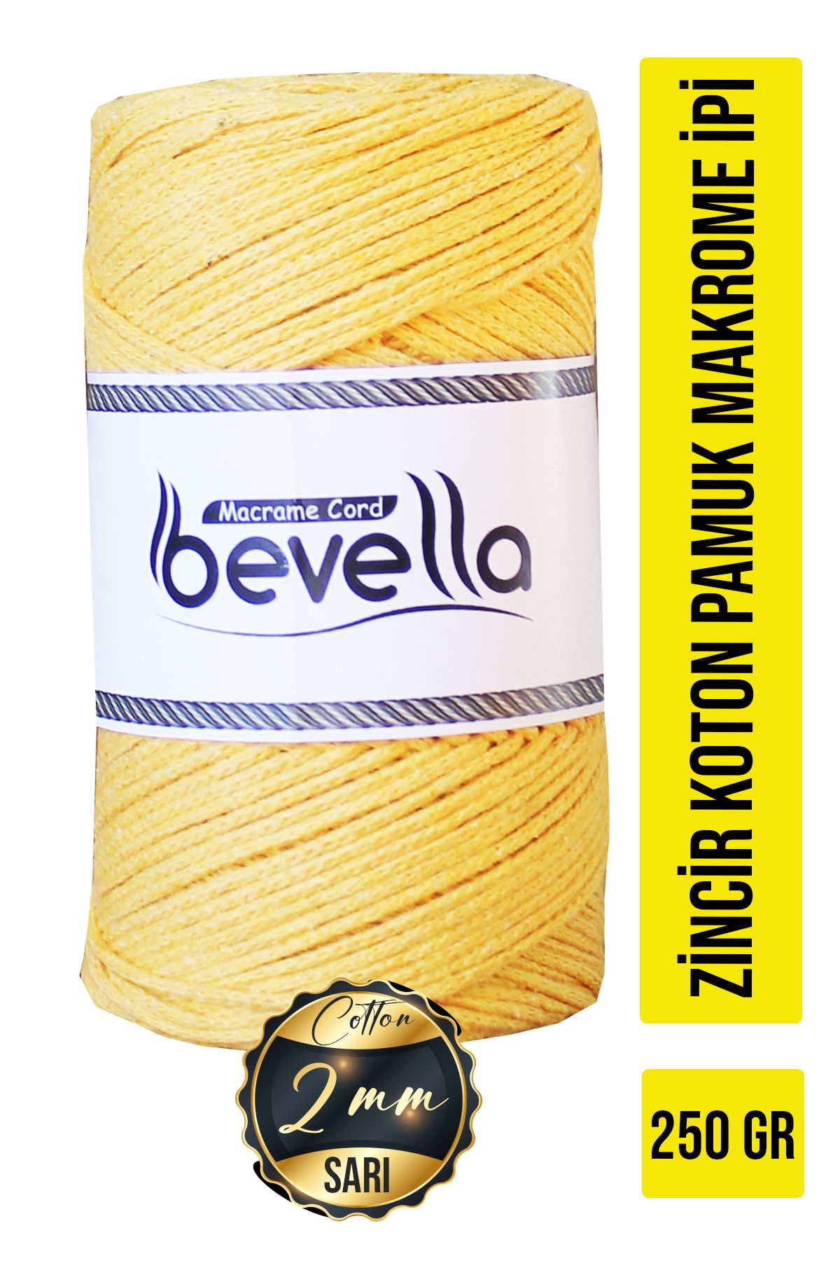 Bevella Macrame Cord KotonPamuk Makrome İpi 2...