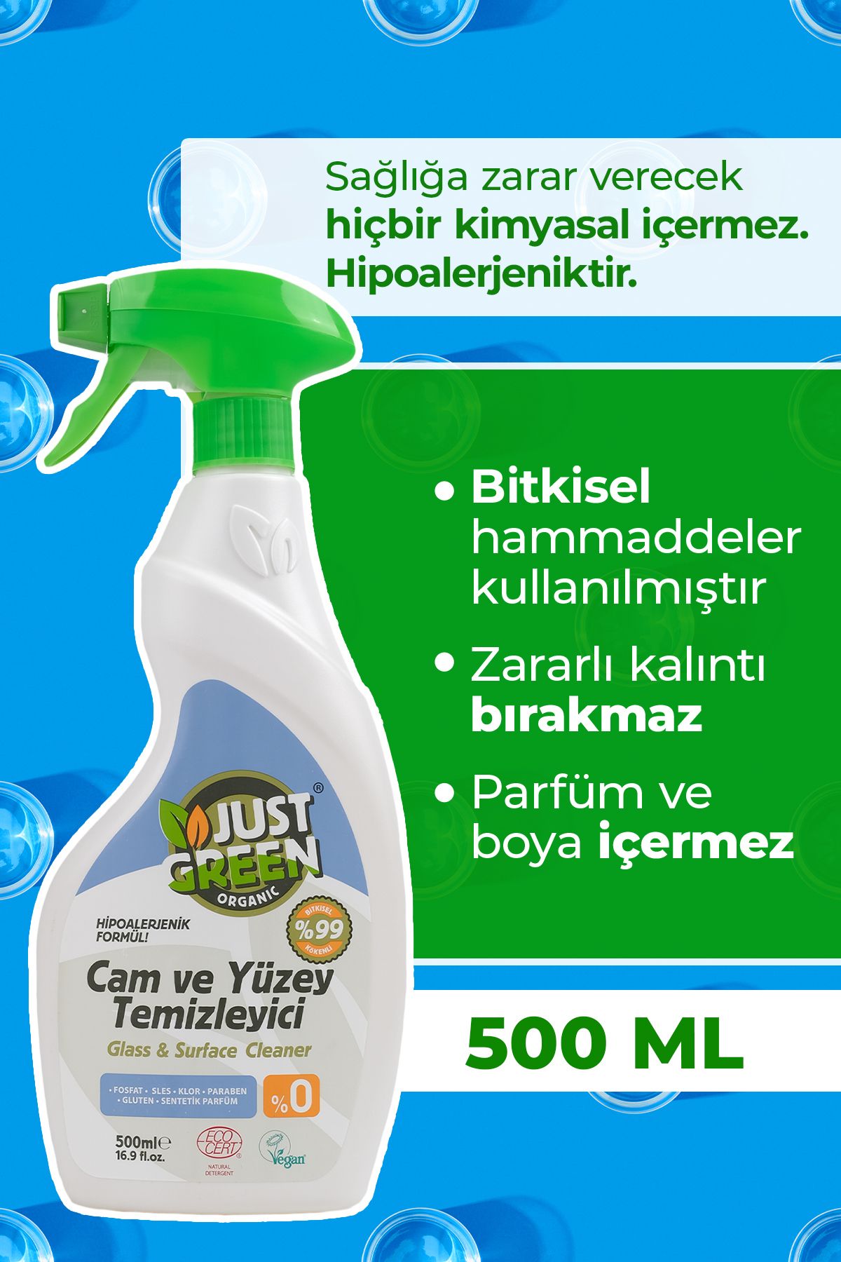 Just Green OrganicBitkiselCam Ve Yüzey Temizl...